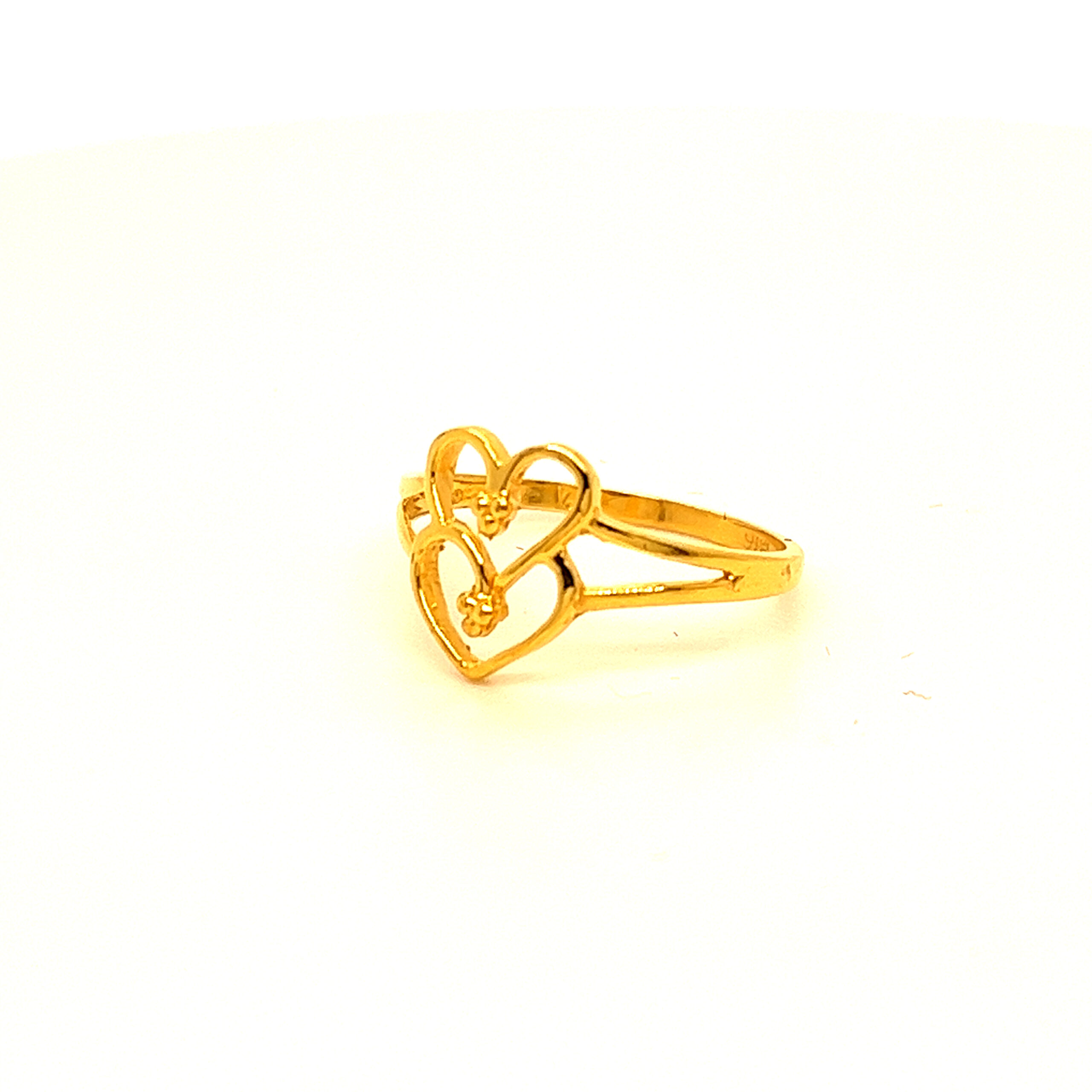 22k Gold Plain Heart Ring - Image 3