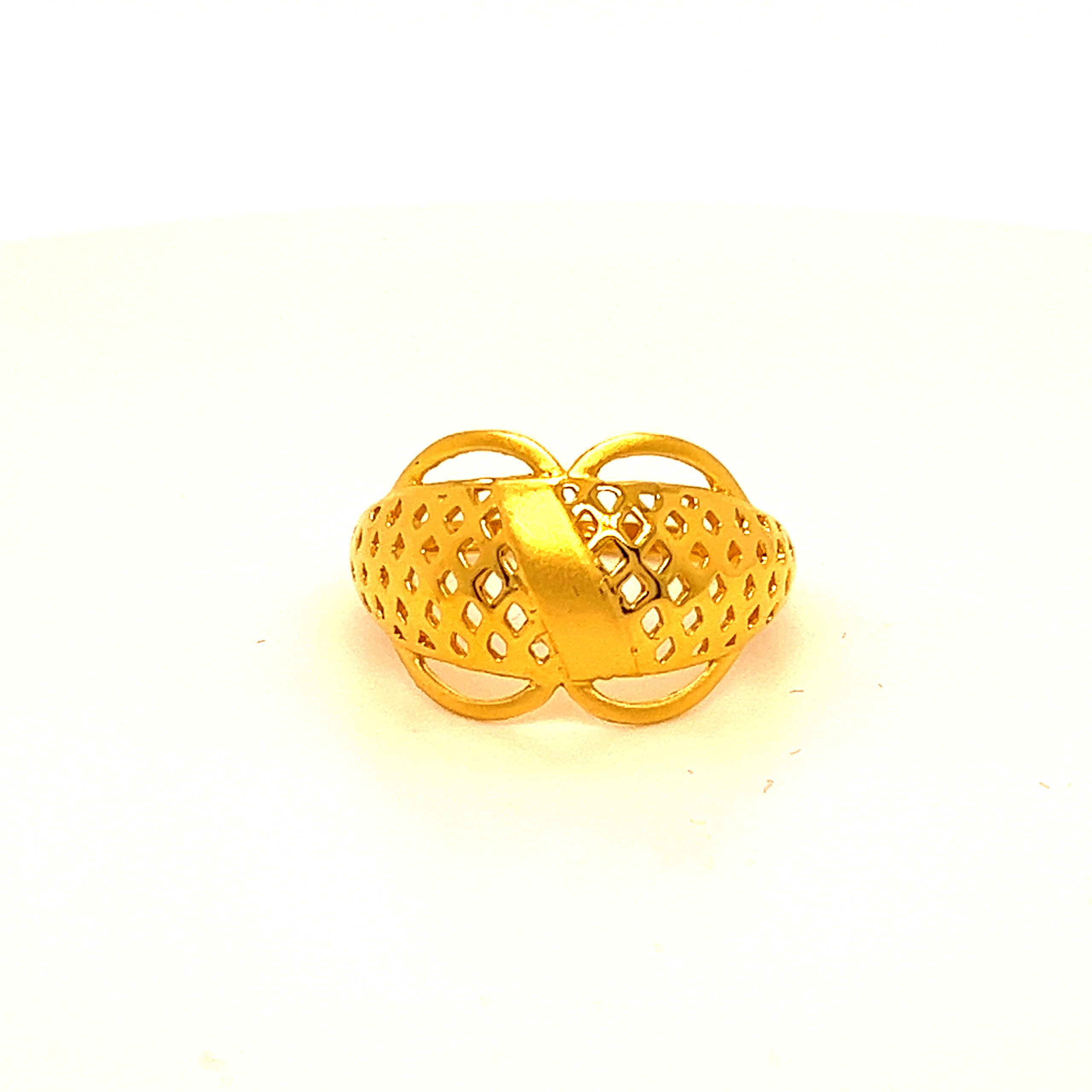 22k Gold Plain Net Armour Ring
