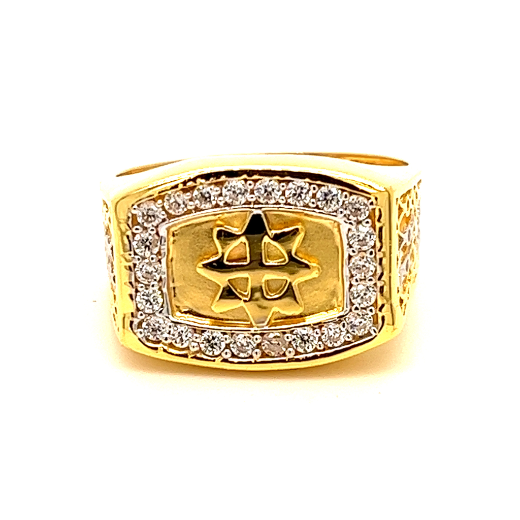 22k Gold center sun gents ring - Image 3