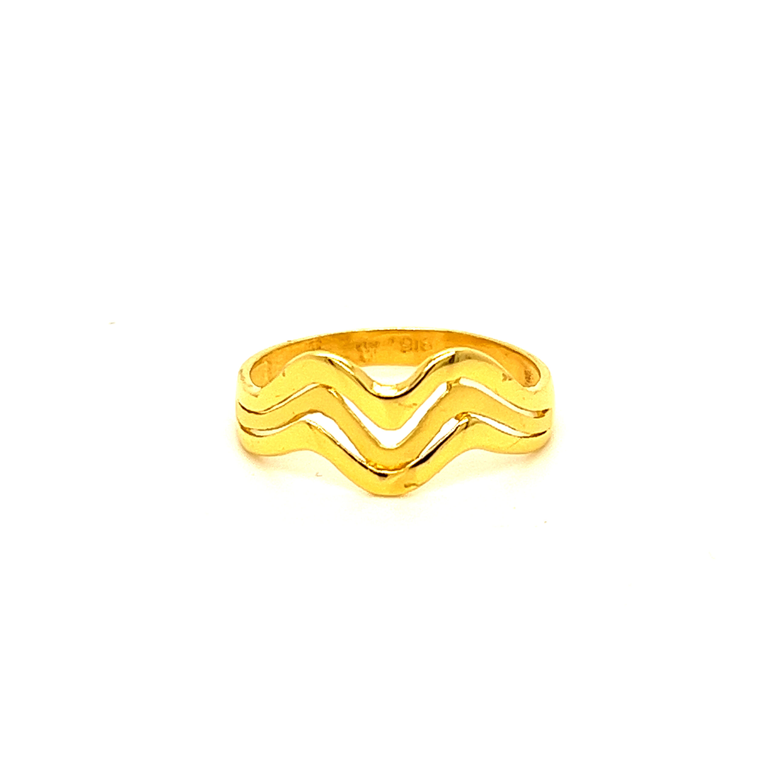 22k Gold Plain Wavy Ring - Image 3