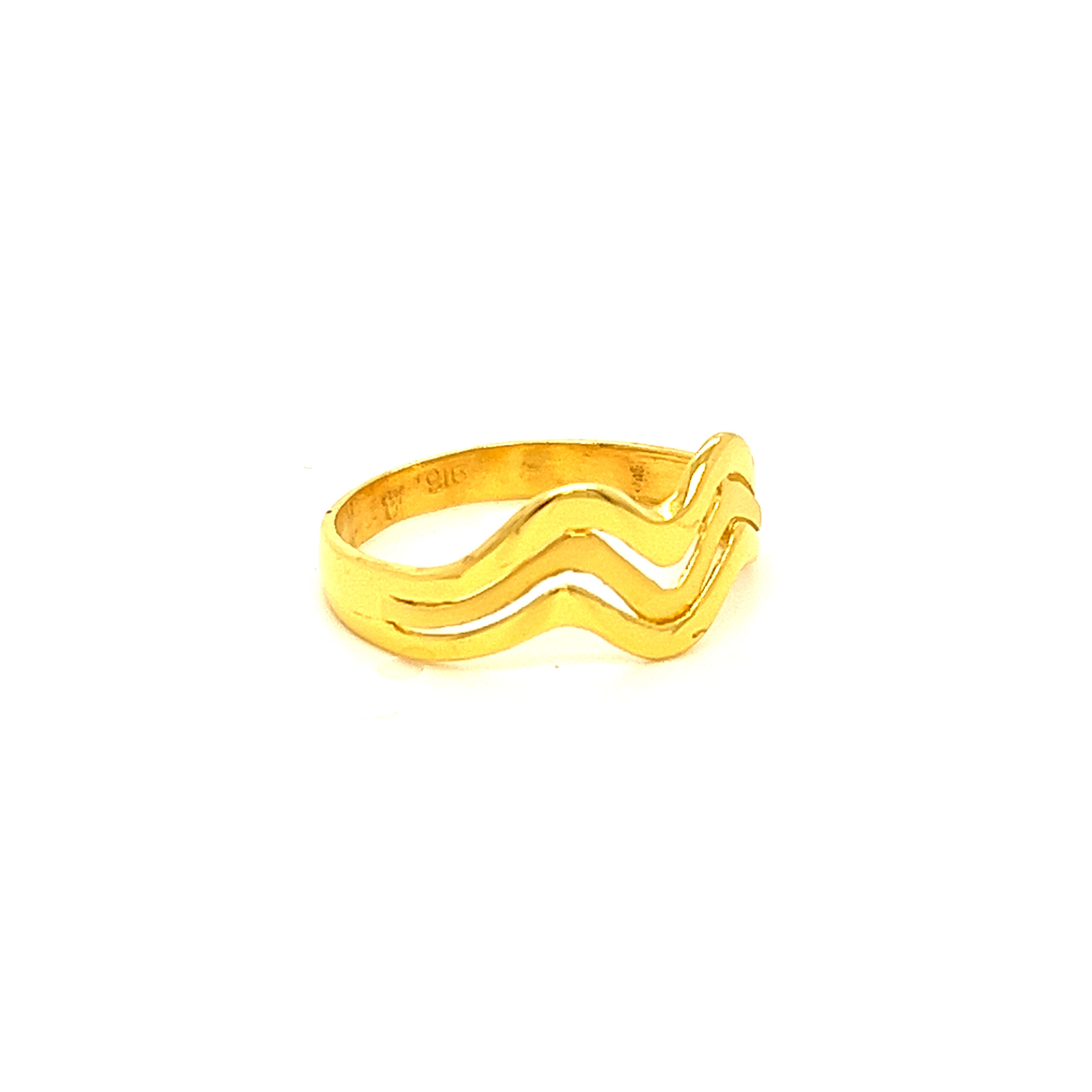 22k Gold Plain Wavy Ring