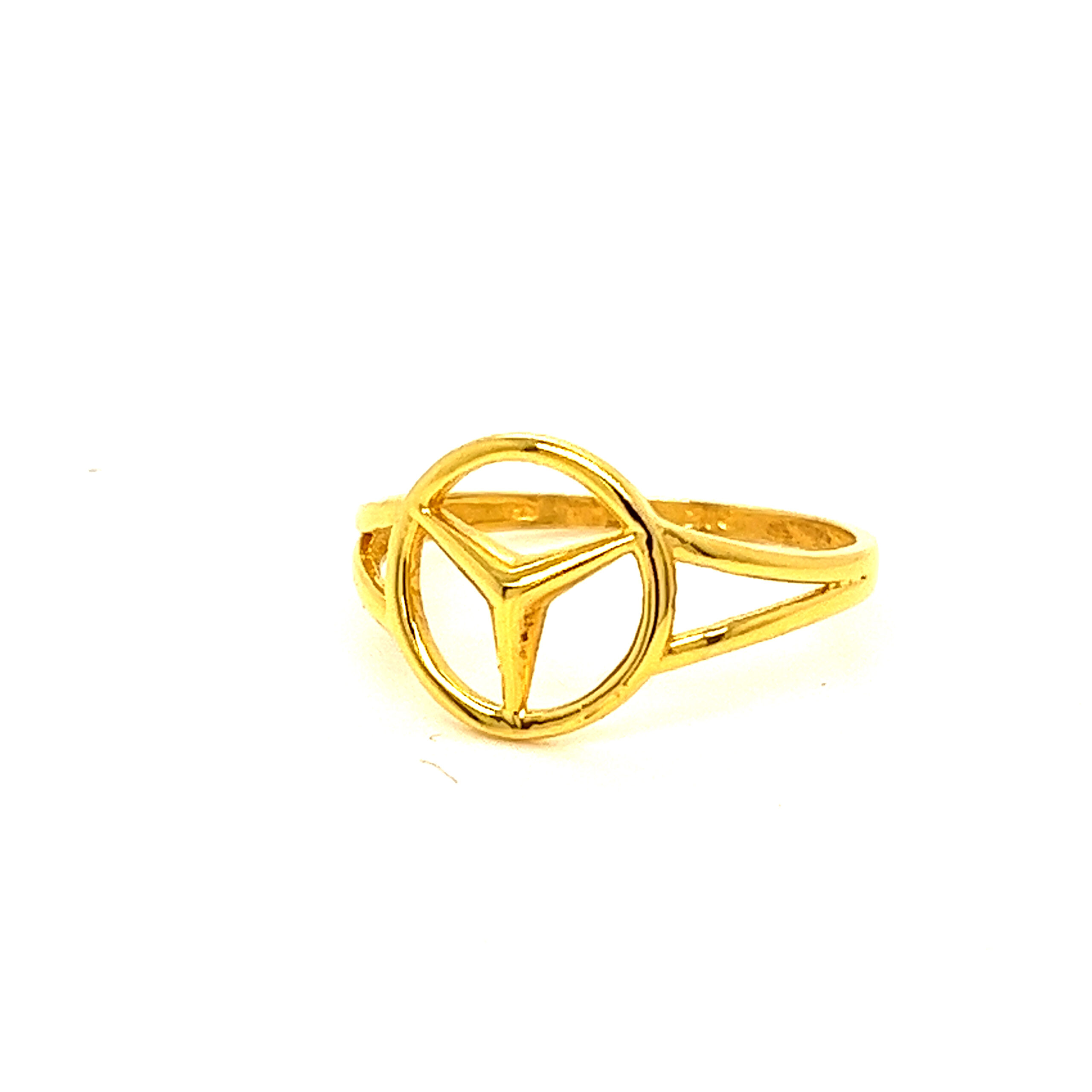 22k Gold Plain Mercedes Logo Ring - Image 2
