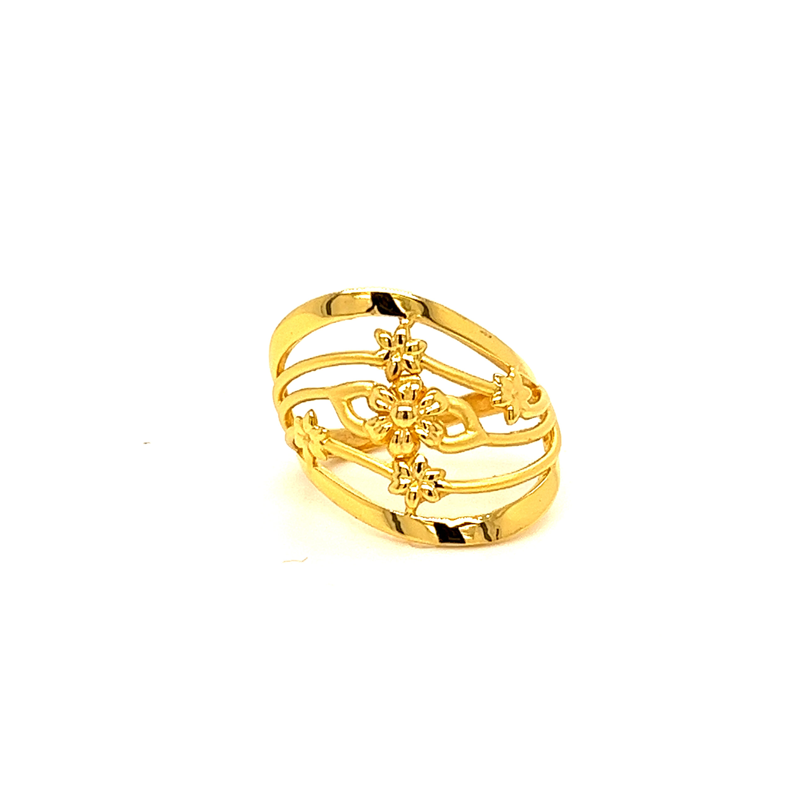 22k Gold Plain Glimmer Glow Ring