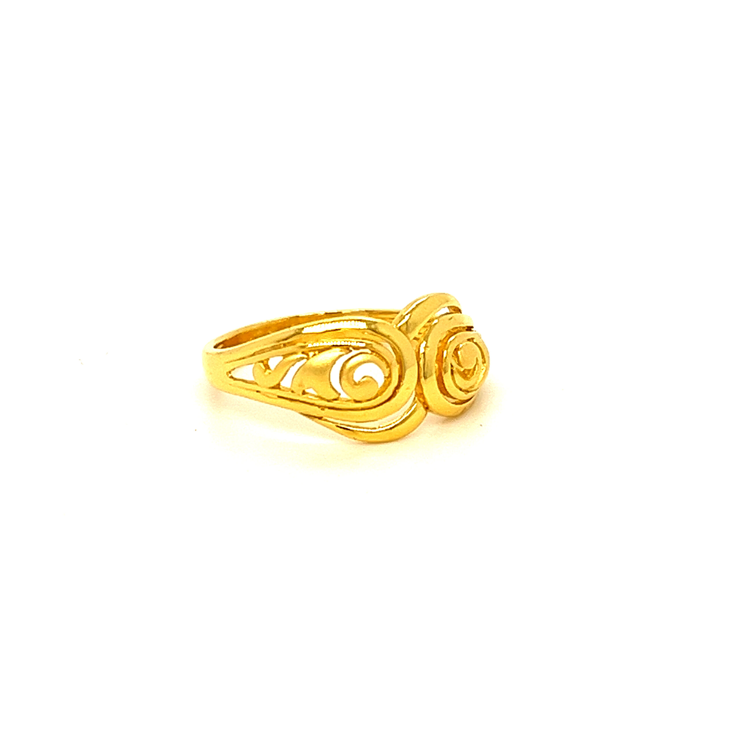 22k Gold Plain Shimmer Ring