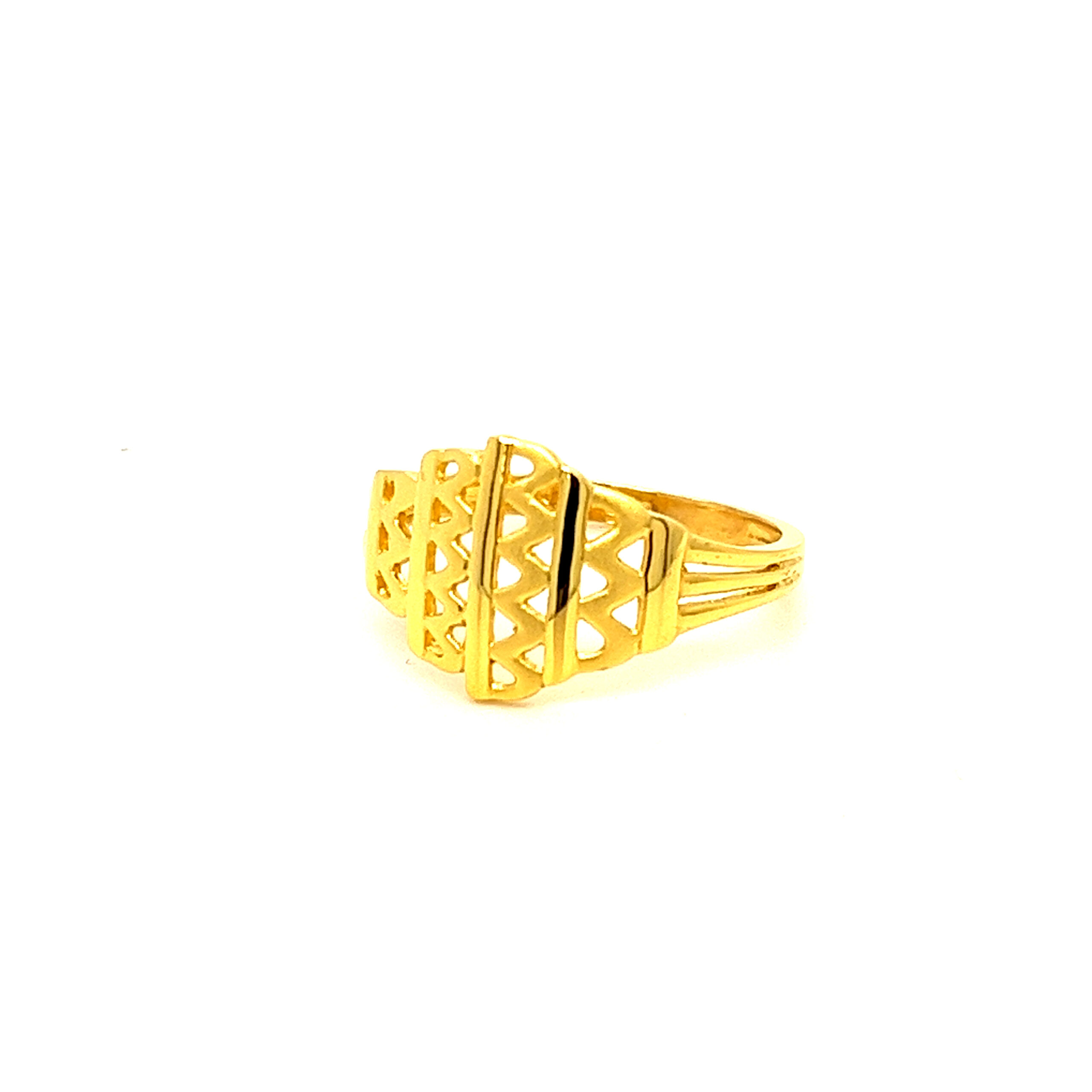22k Gold Plain Laced Together Ring