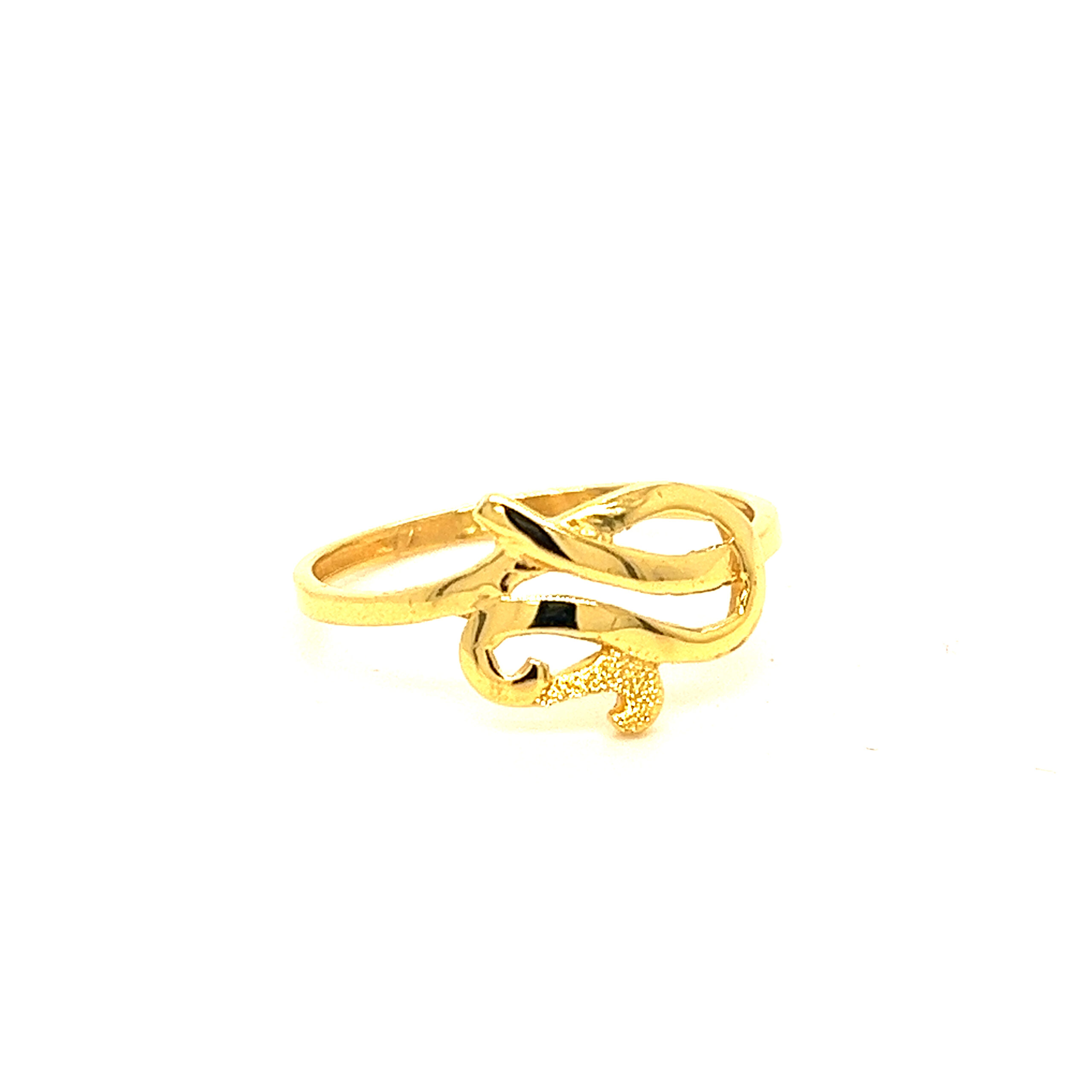 22k Gold Plain Fancy Ring