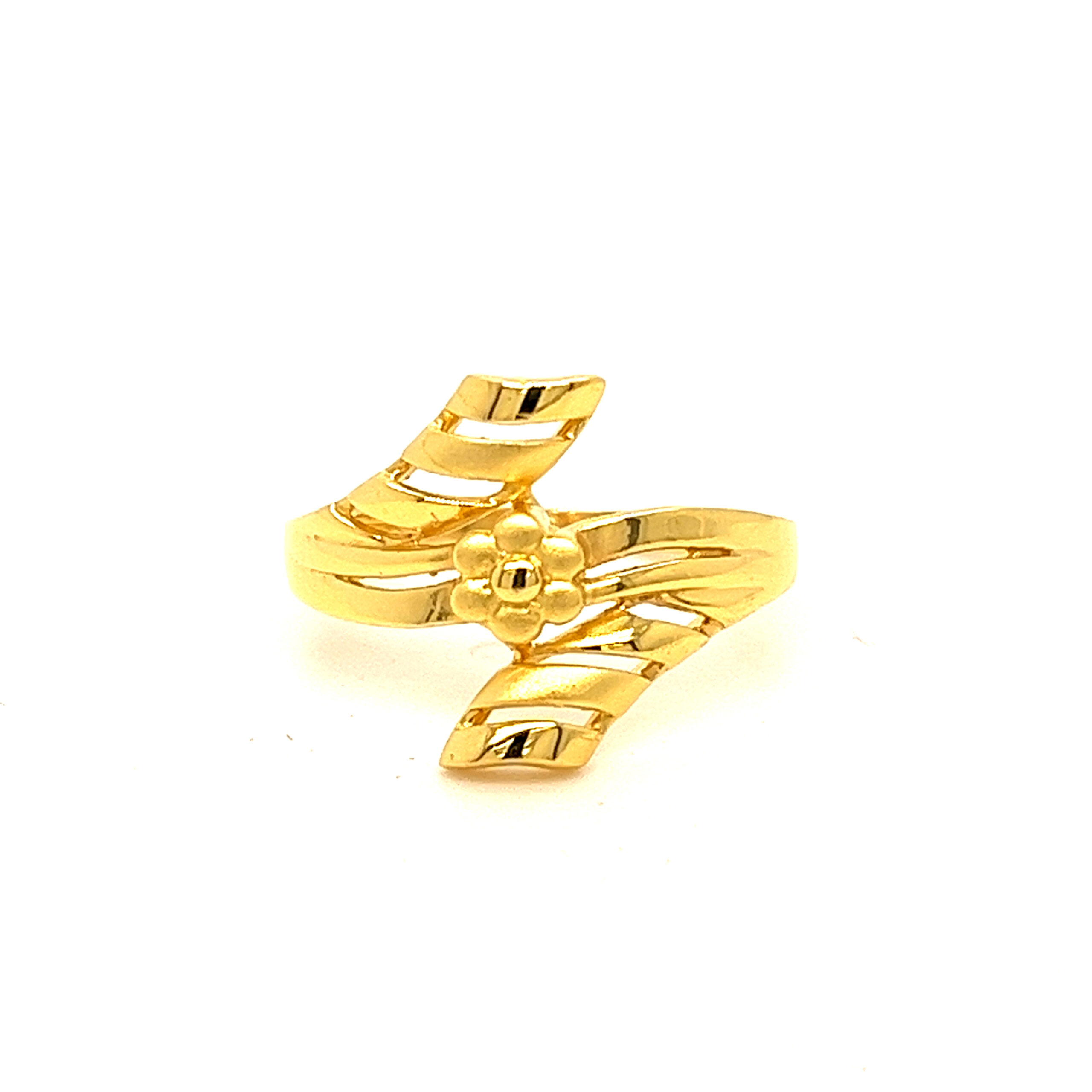 22k Gold Plain Floral Knights Ring - Image 3