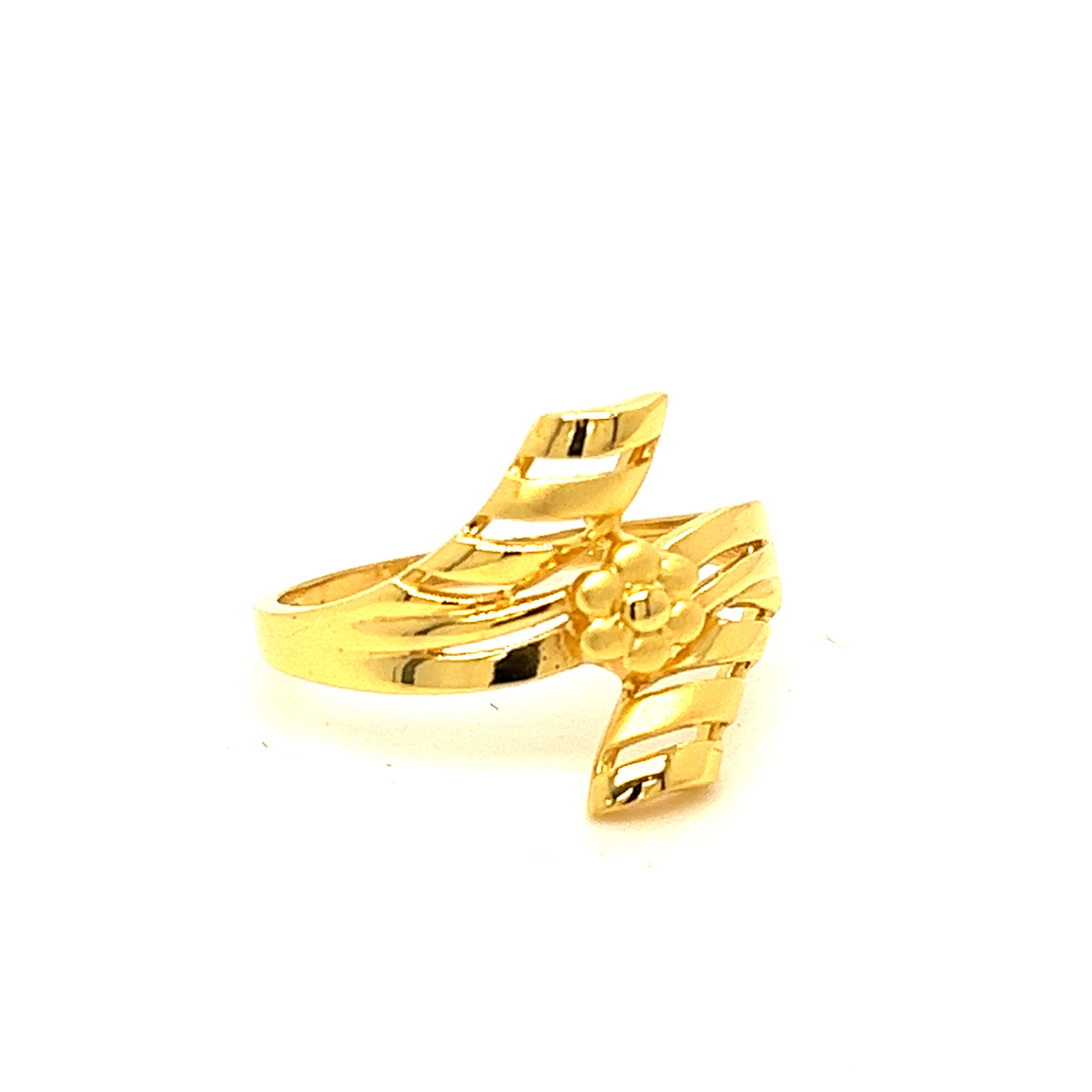 22k Gold Plain Floral Knights Ring