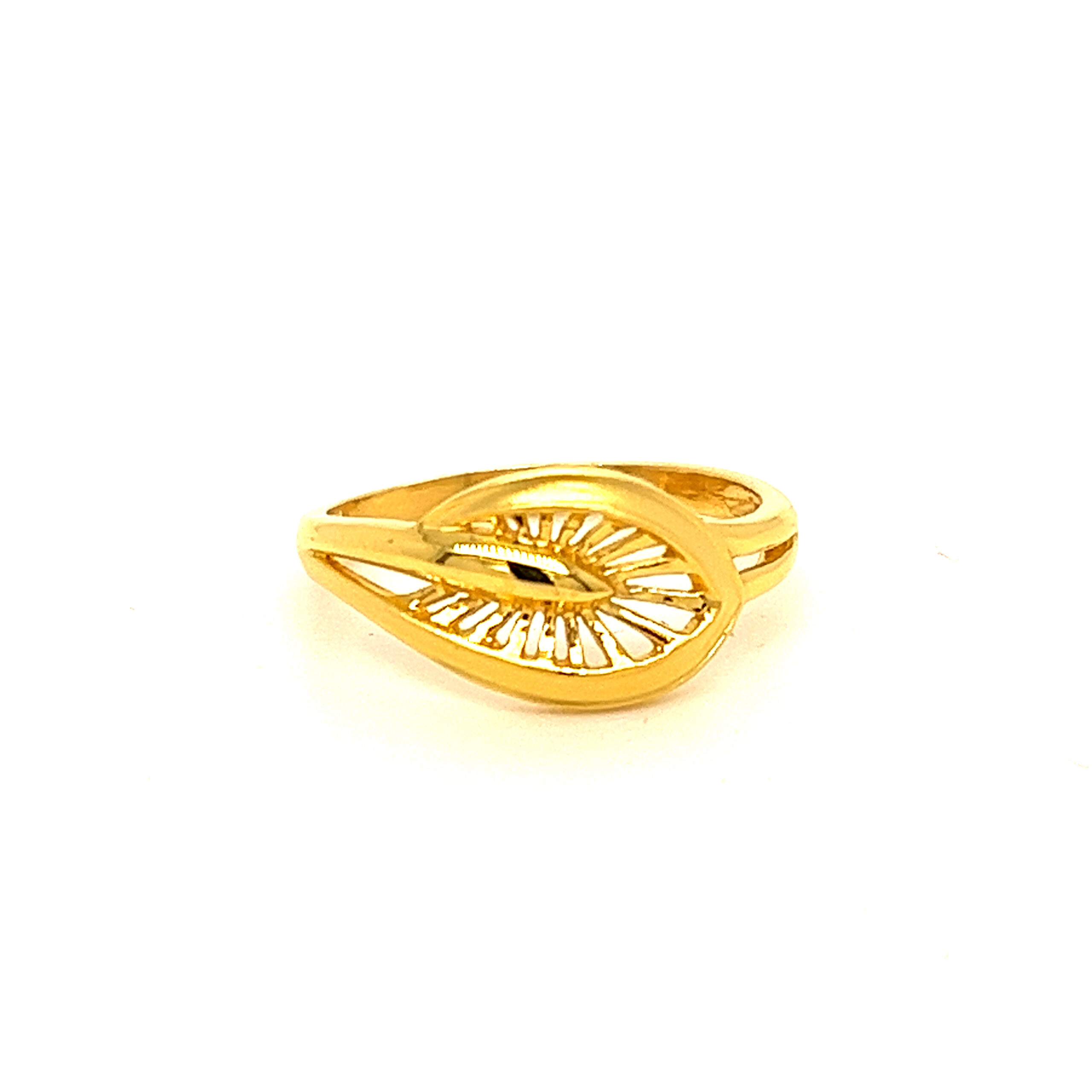 22k Gold Plain Calm Palm Ring - Image 3