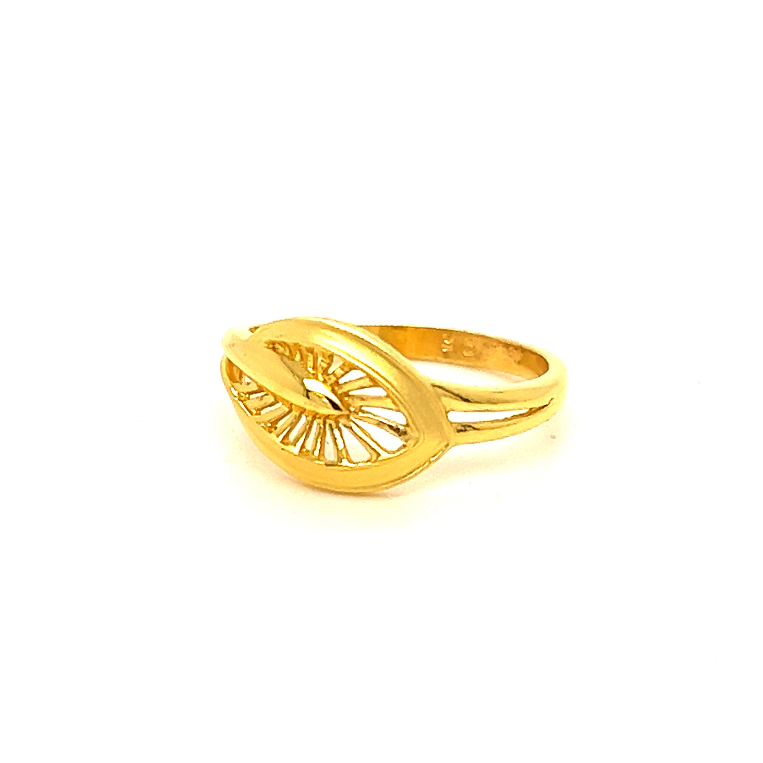 22k Gold Plain Calm Palm Ring - Image 2