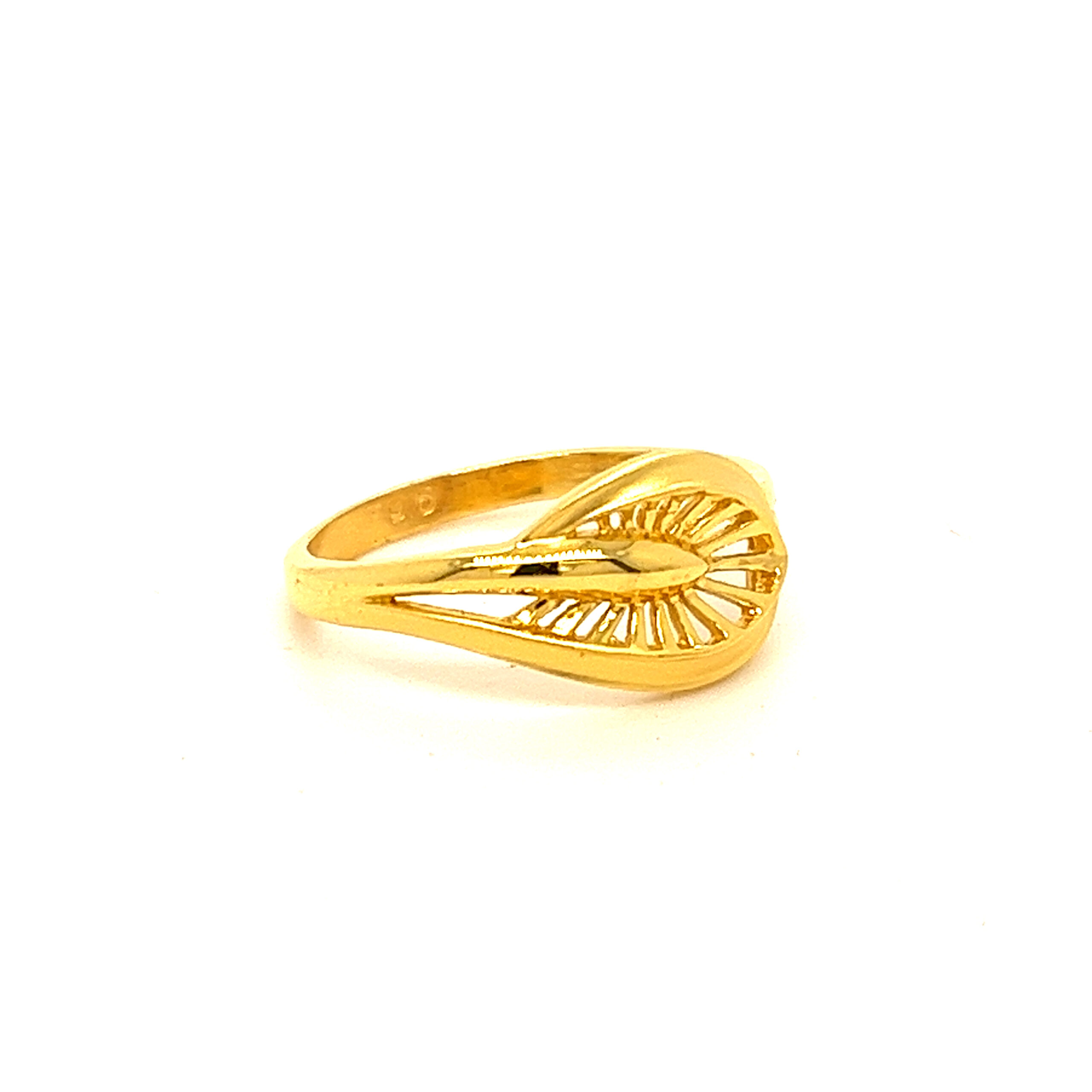 22k Gold Plain Calm Palm Ring