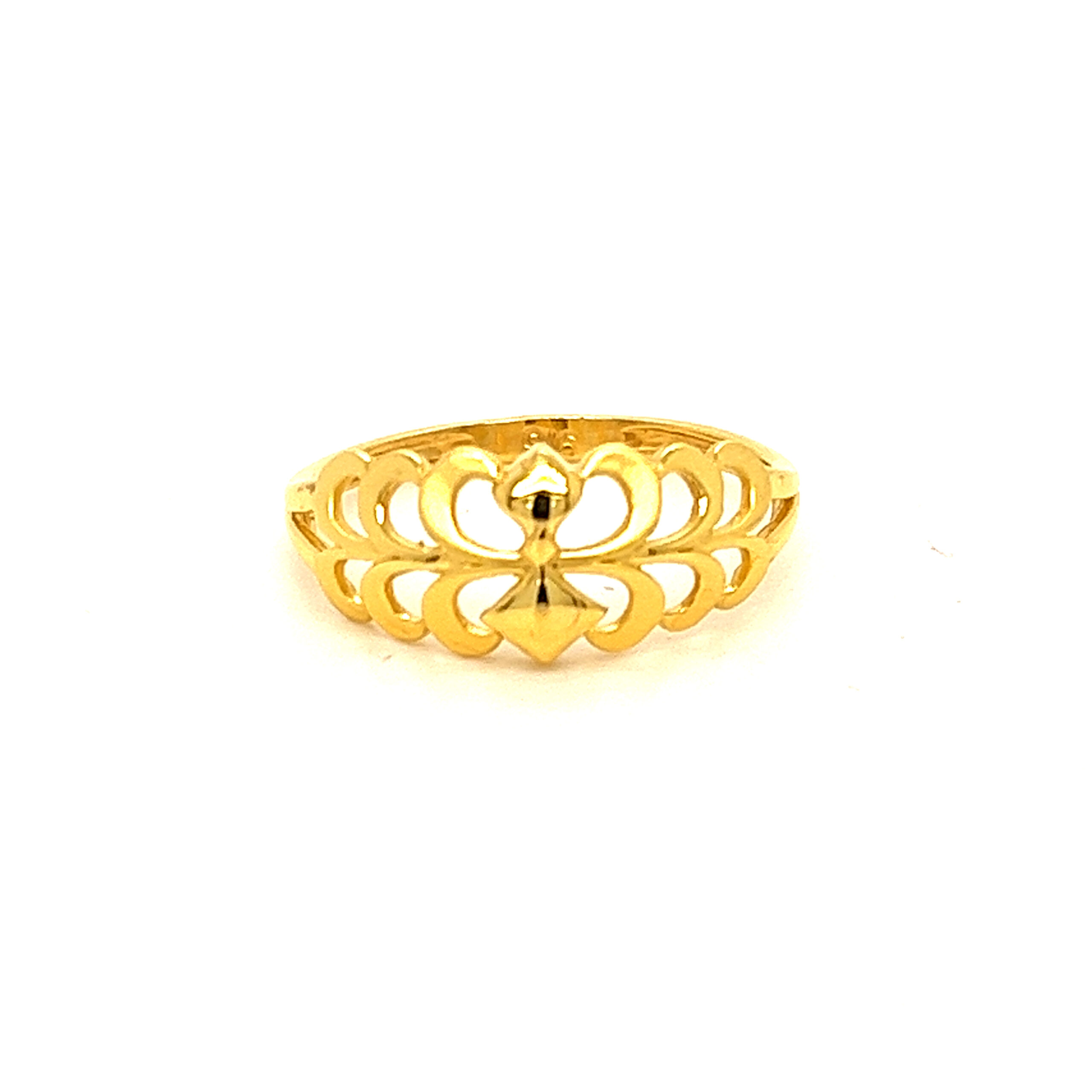 22k Gold Plain Laced Together Ring - Image 3