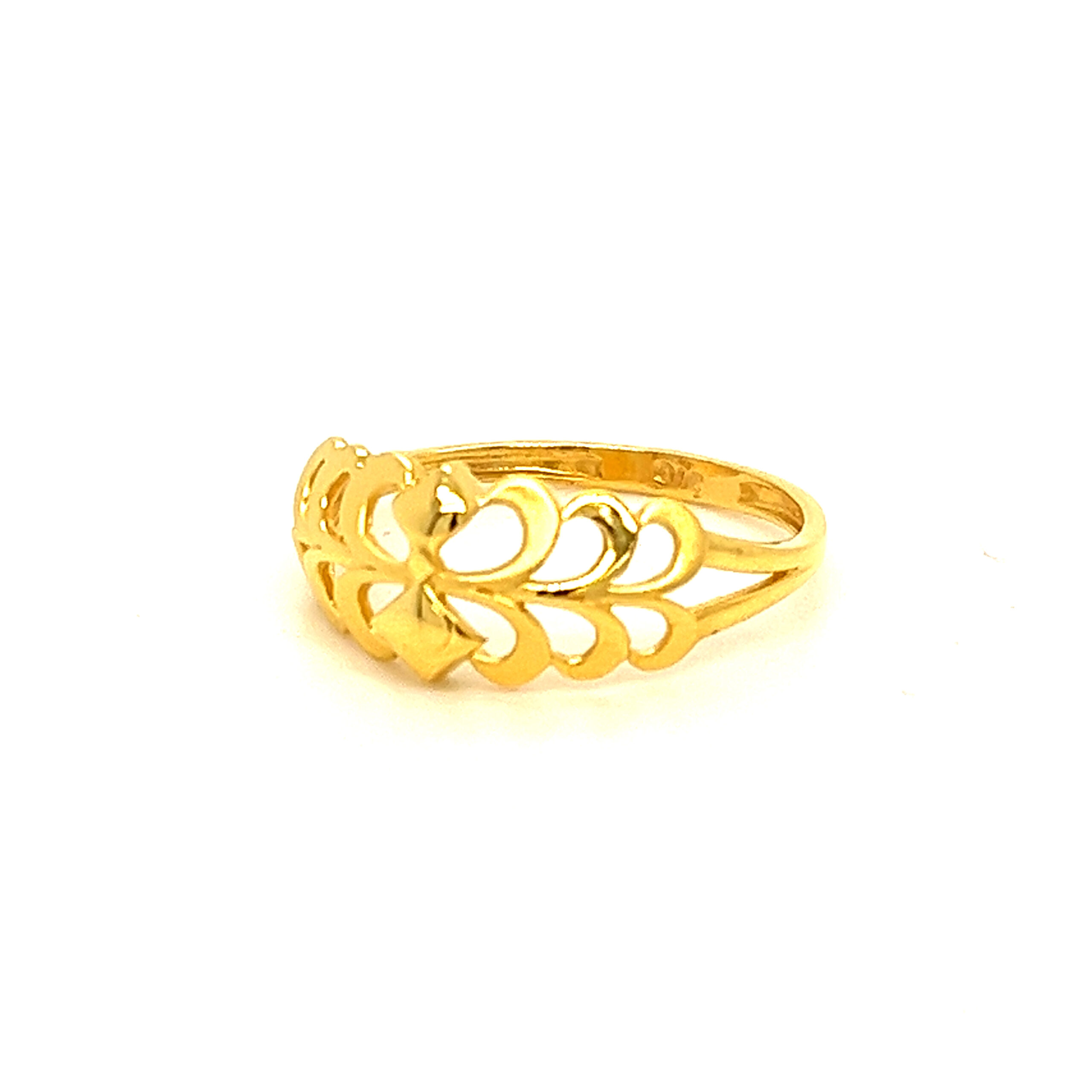 22k Gold Plain Laced Together Ring - Image 2