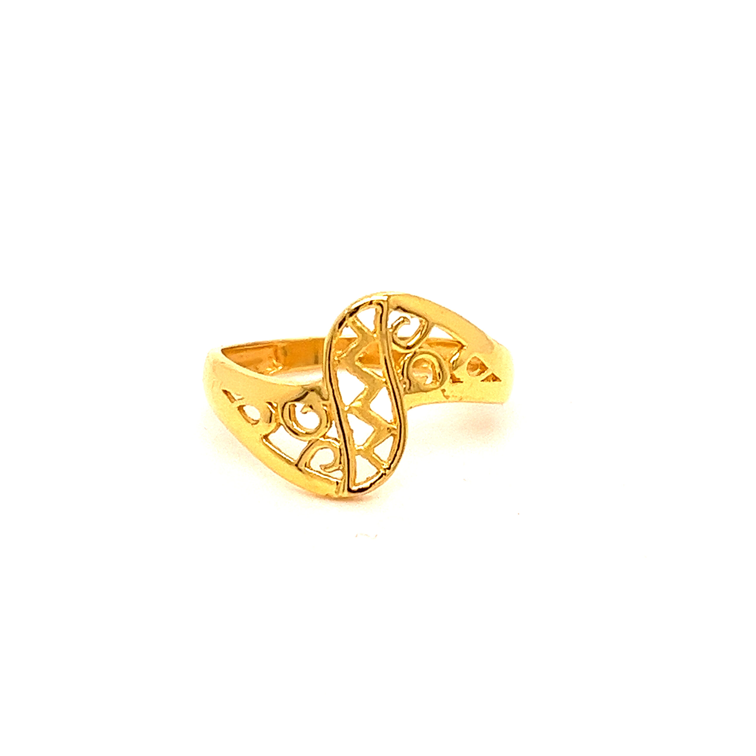 22k Gold Plain Shadow Play Ring - Image 3