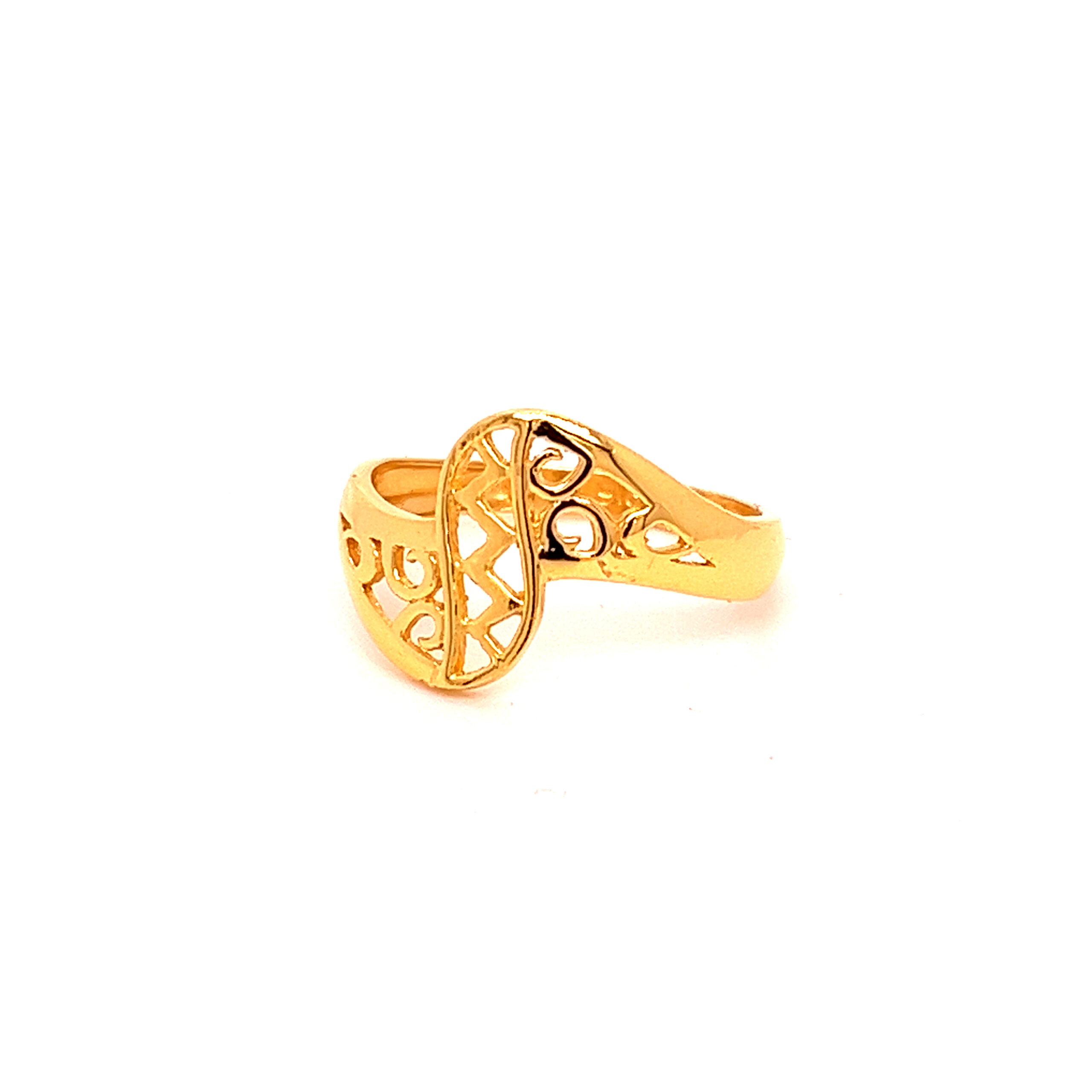22k Gold Plain Shadow Play Ring - Image 2