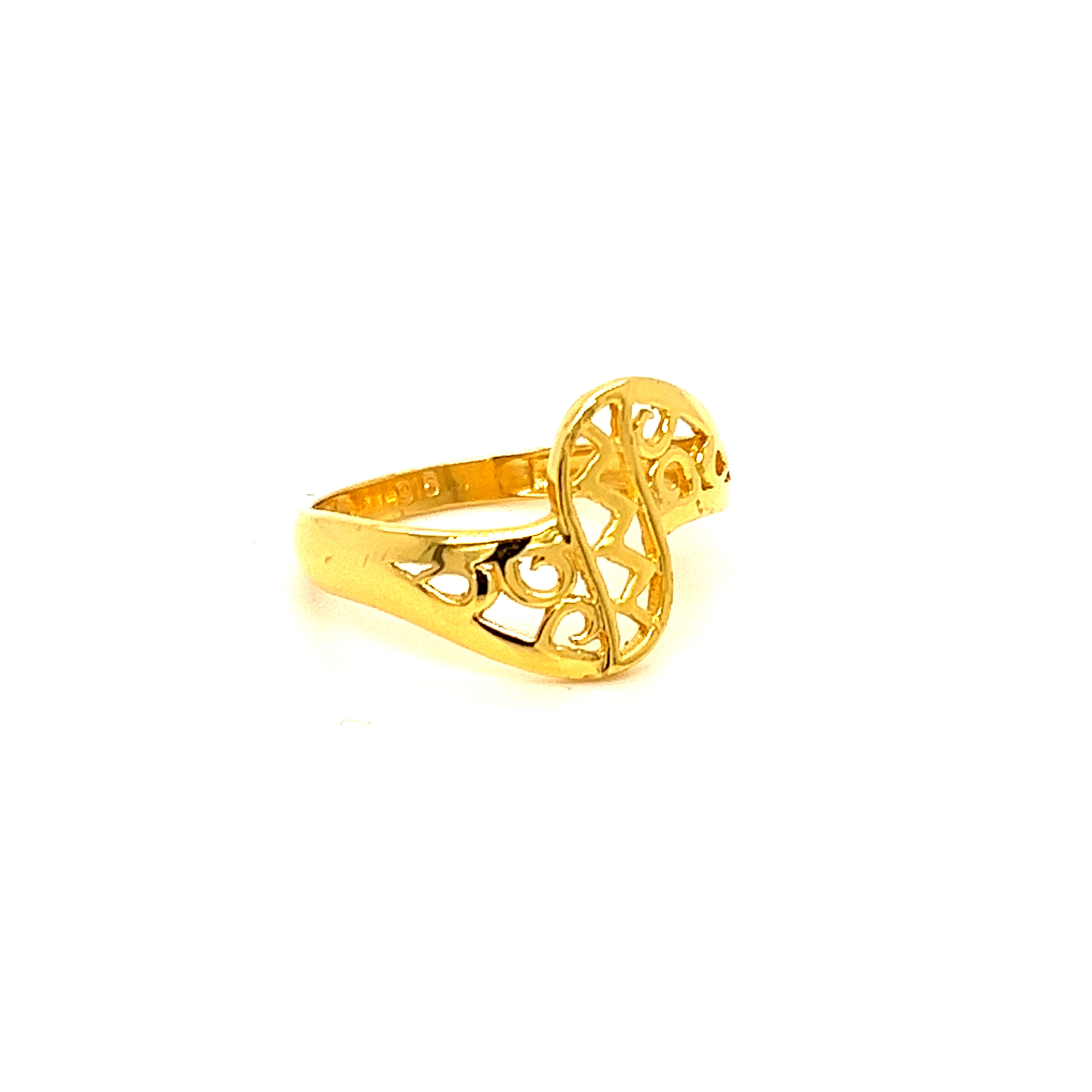 22k Gold Plain Shadow Play Ring