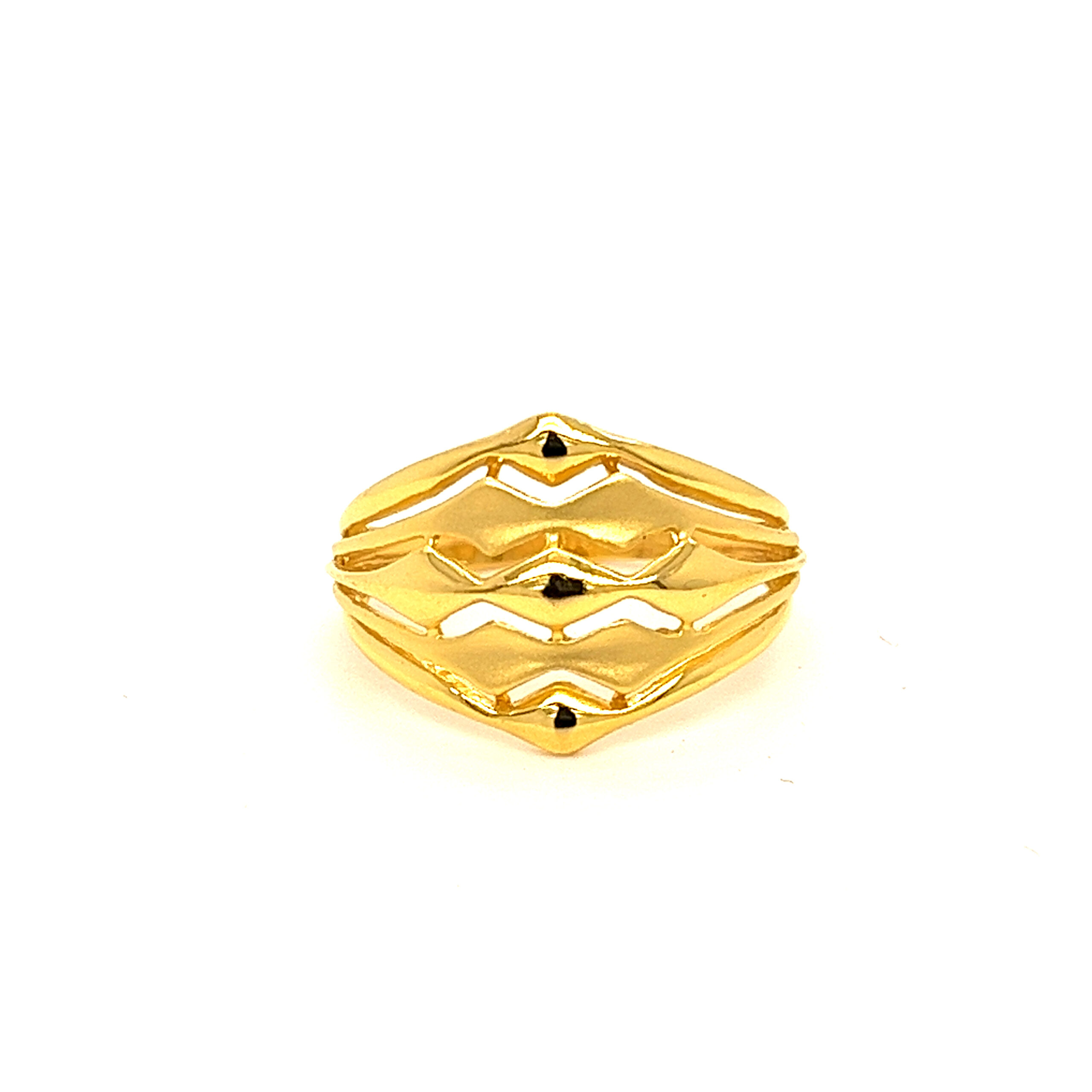 22k Gold Plain Waves Ring - Image 3