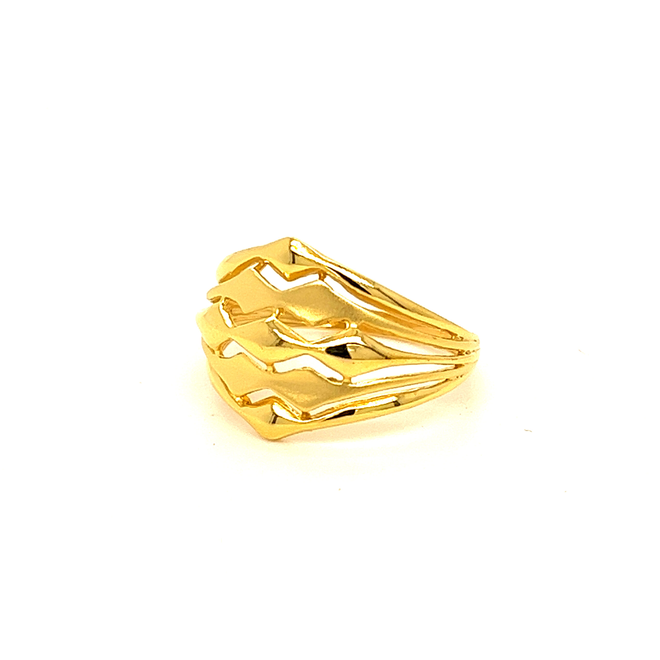 22k Gold Plain Waves Ring - Image 2