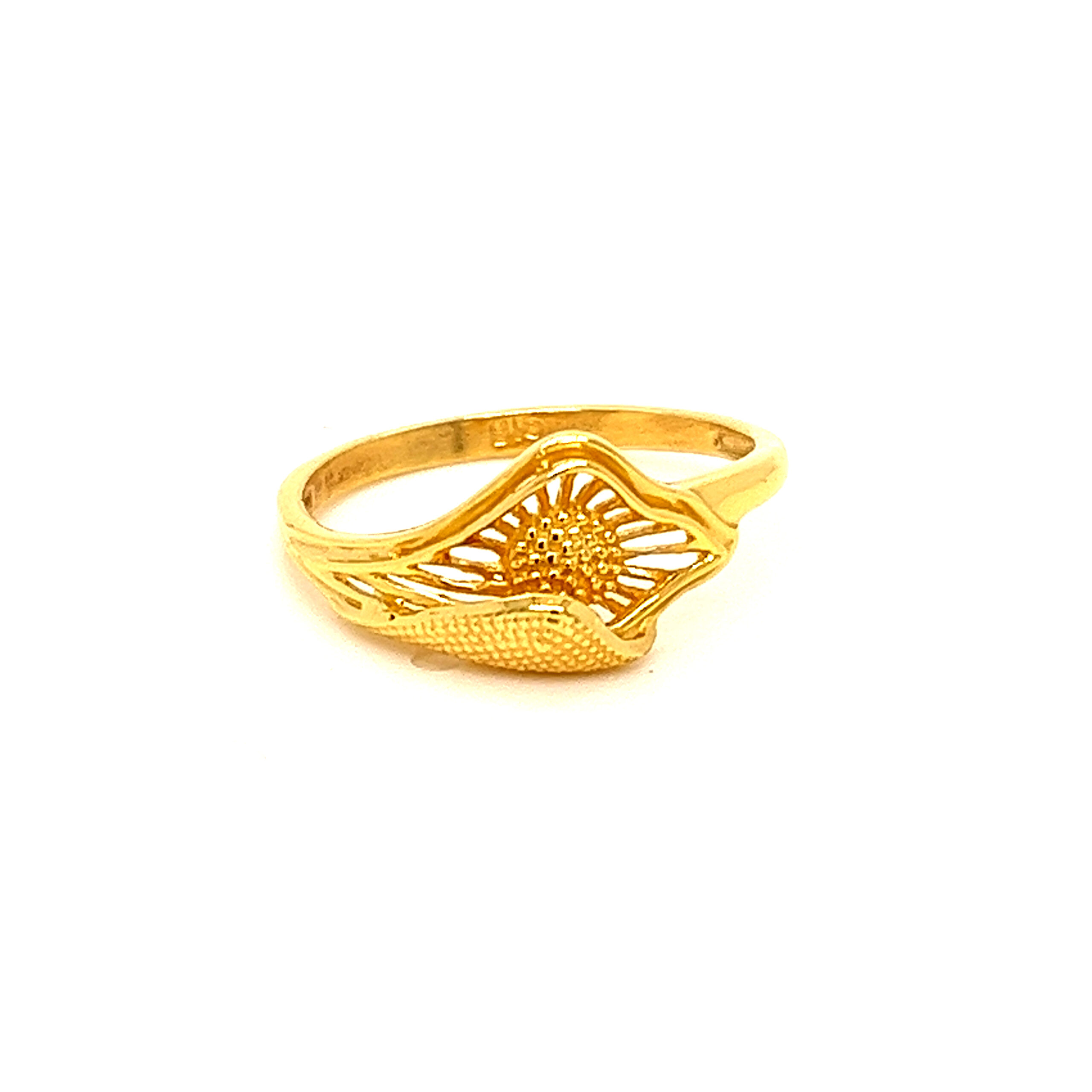 22k Gold Plain Arty Accents Ring - Image 3