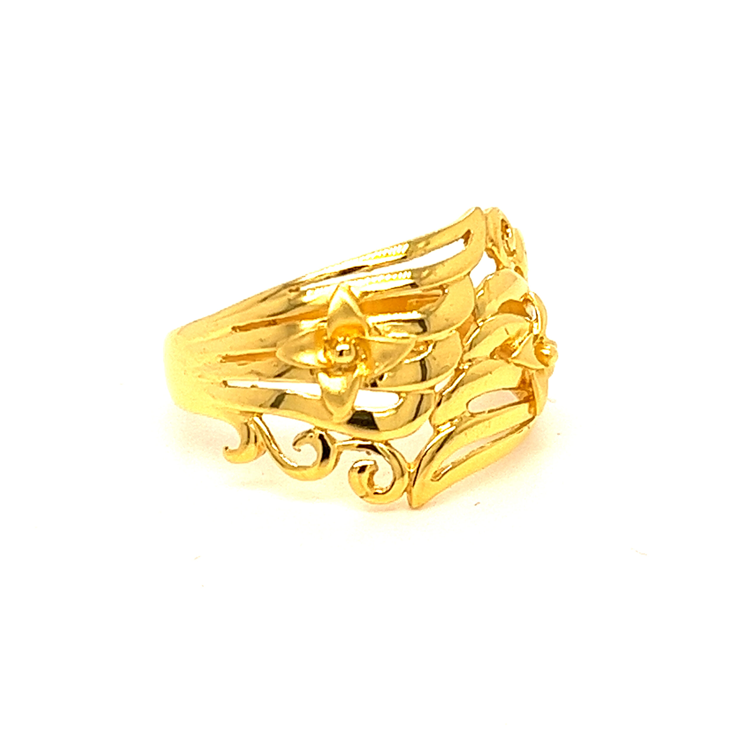 22k Gold Plain Laced Together Ring
