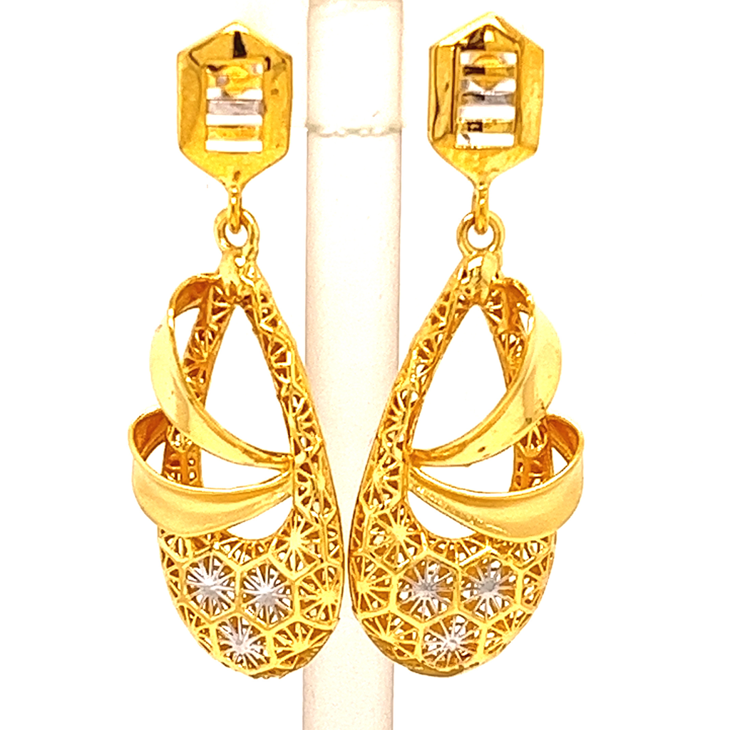Modha Gold Long Earrings