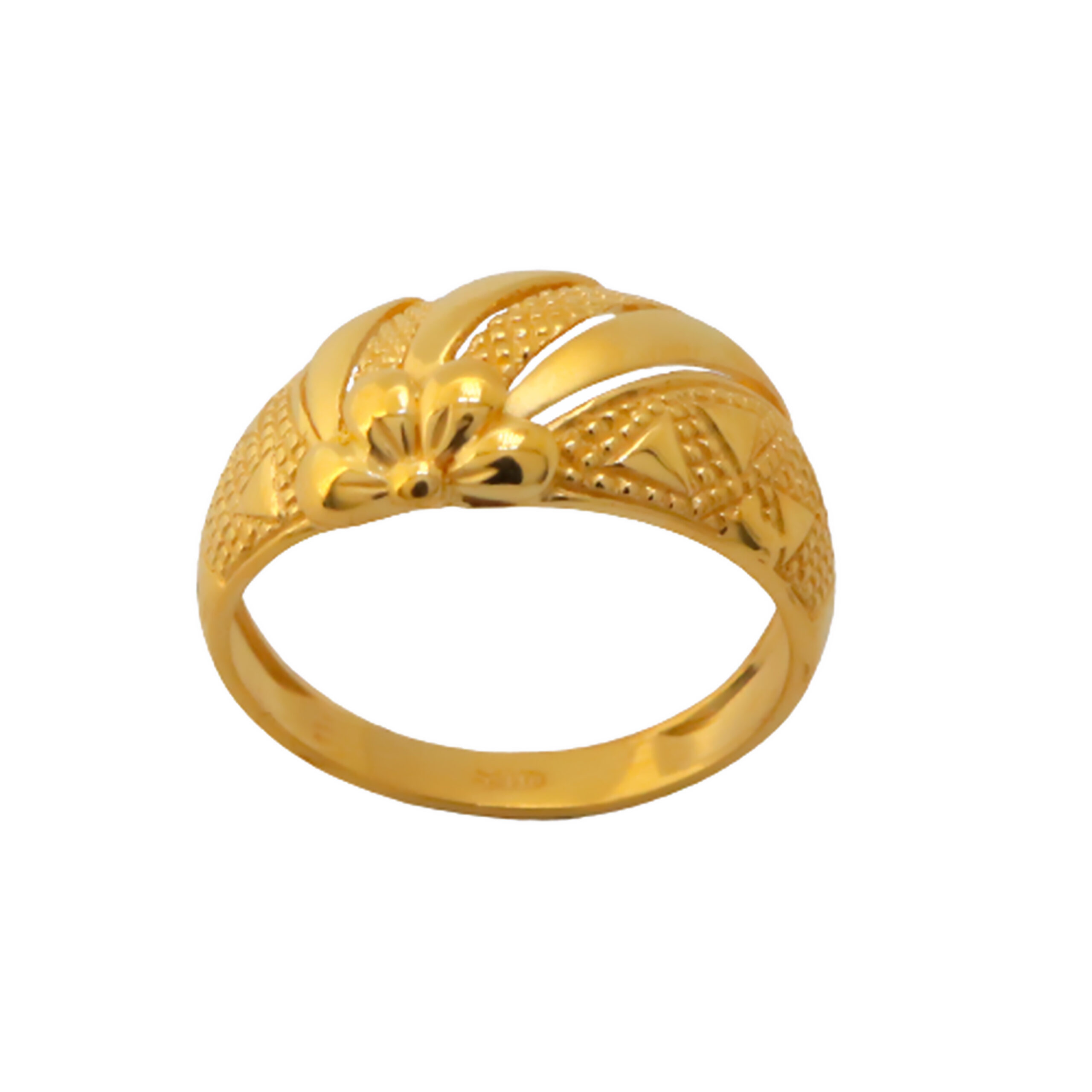 22k Gold Plain Half Flower Ring - Image 3