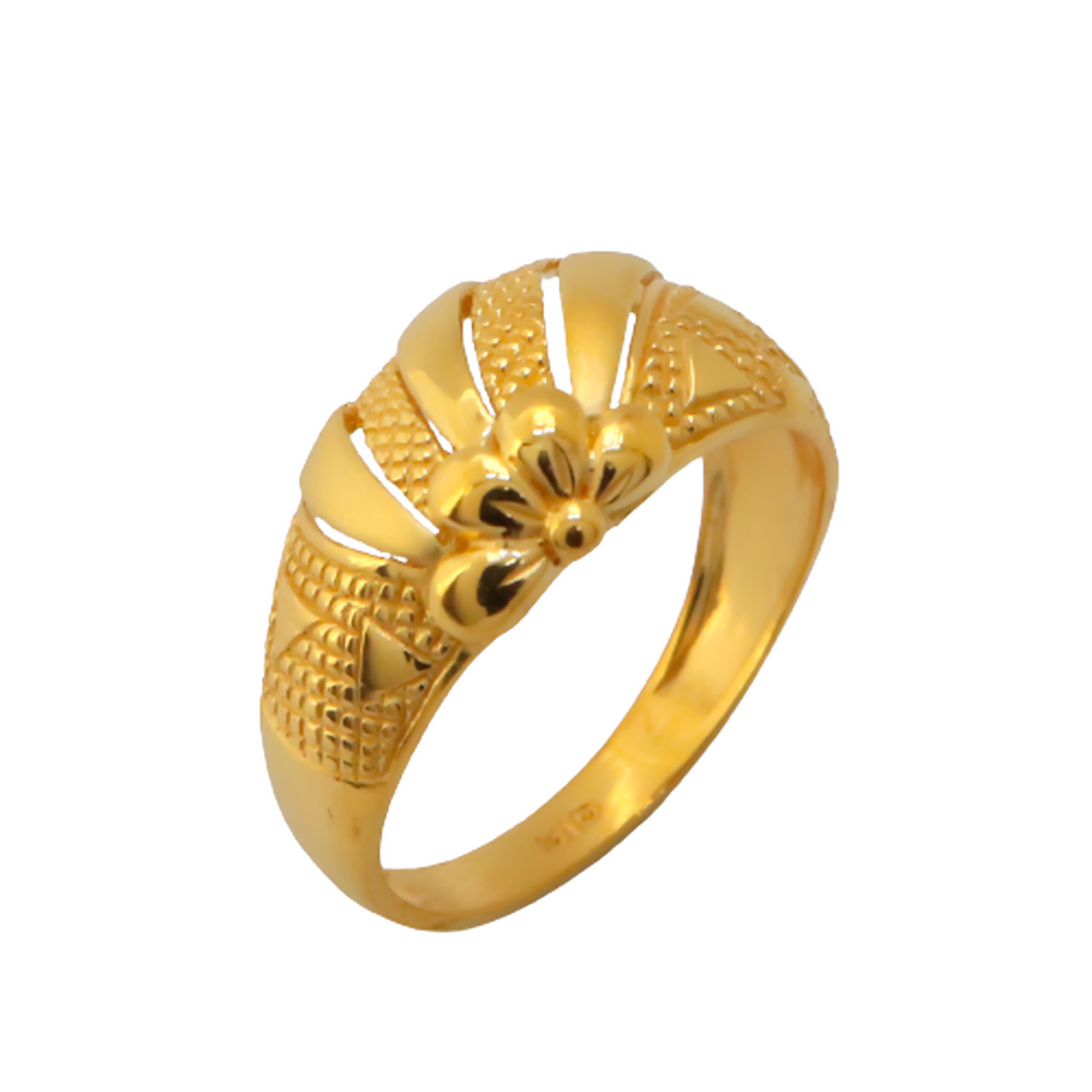 22k Gold Plain Half Flower Ring