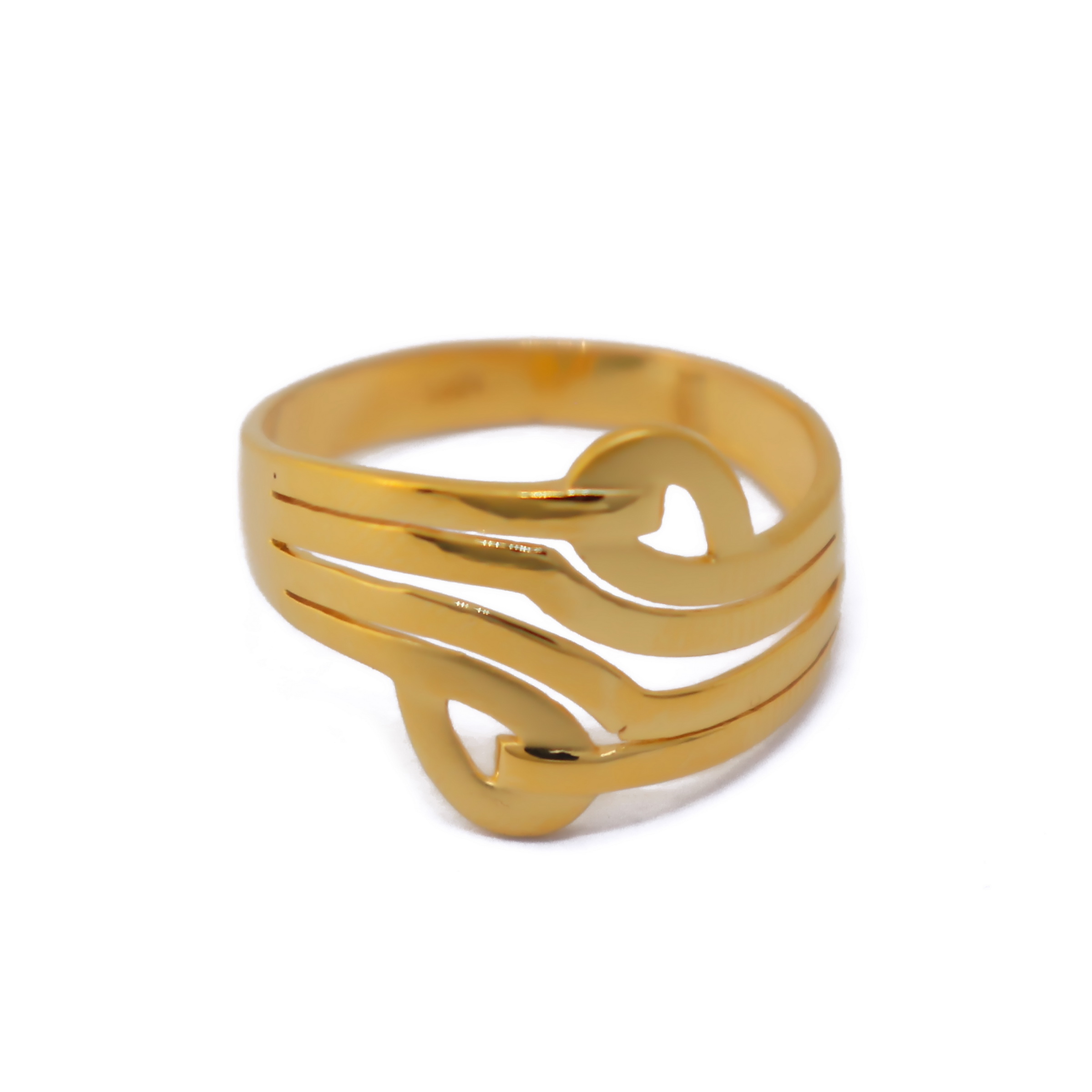 22K Gold Plain Two Loop Ring - Image 3