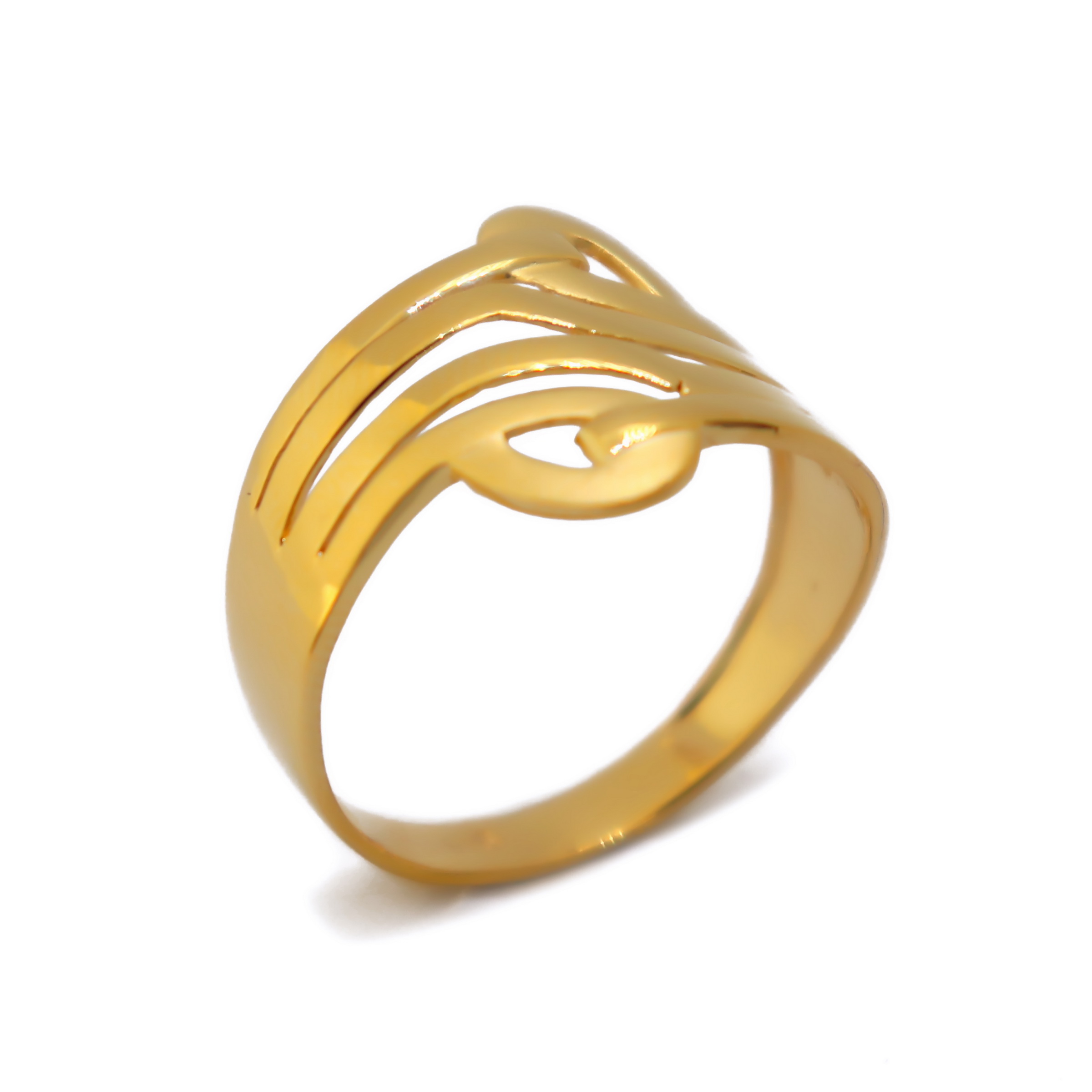 22K Gold Plain Two Loop Ring - Image 2