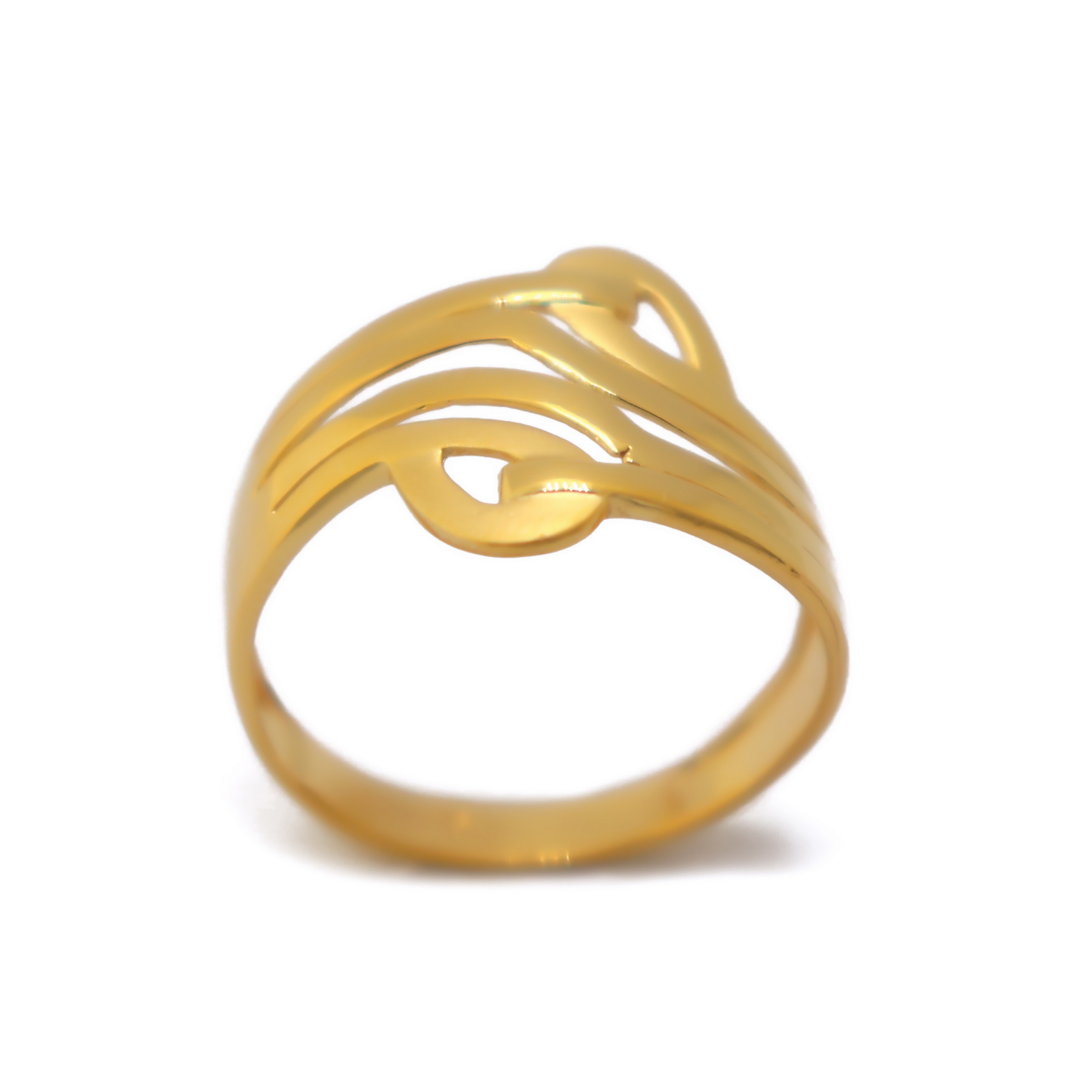 22K Gold Plain Two Loop Ring