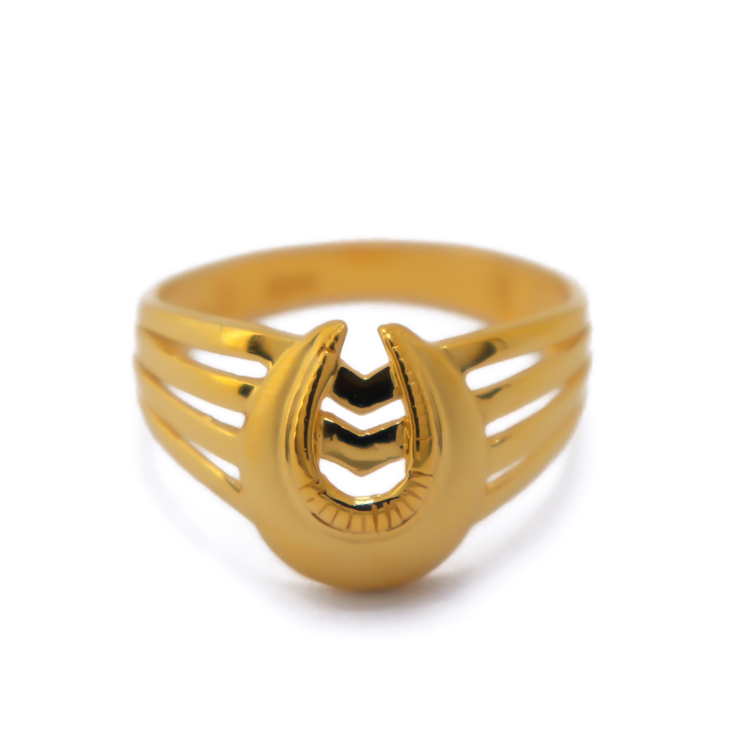 22K Gold Plain Horse Shoe Ring - Image 2