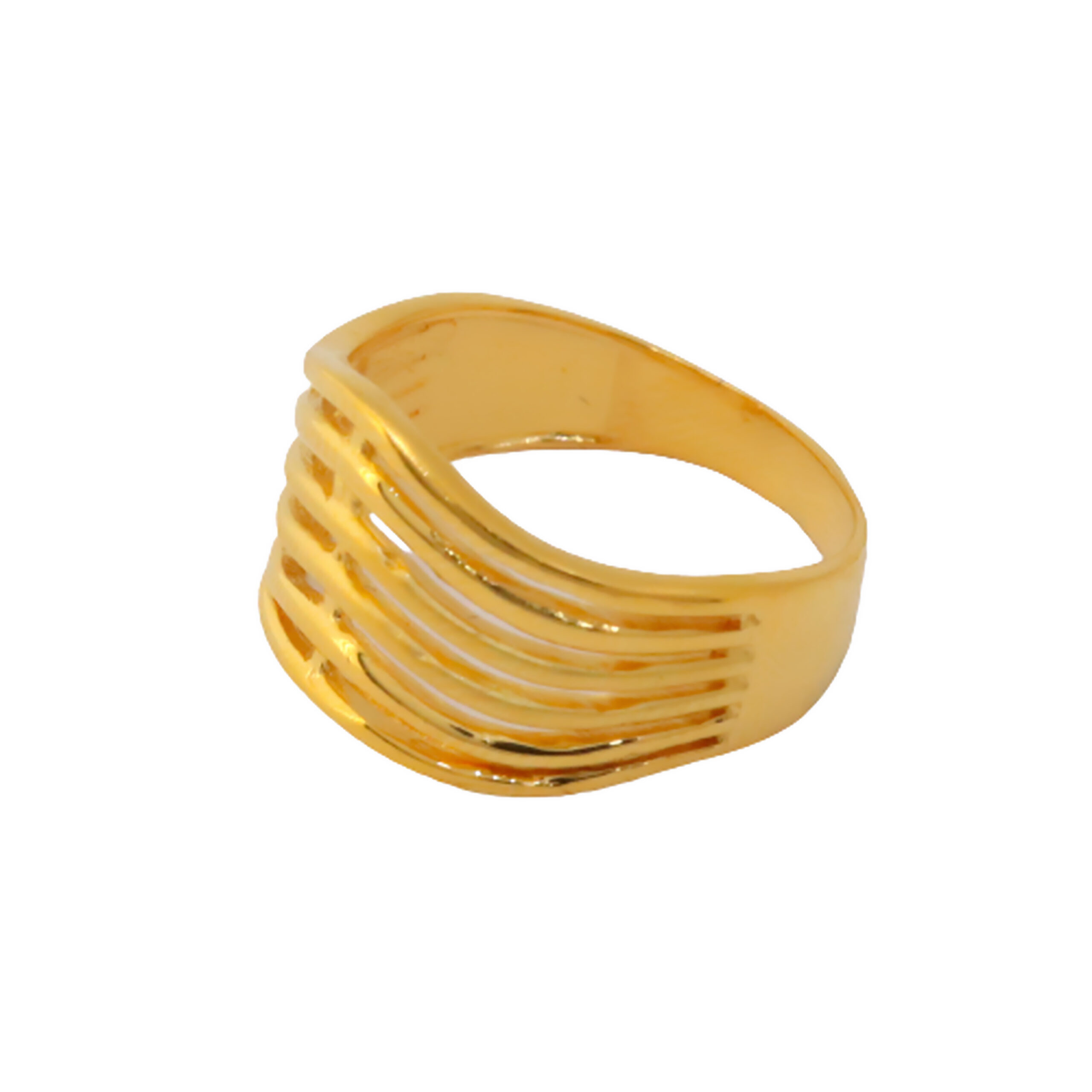 22k Gold Plain Six Line Ring - Image 3