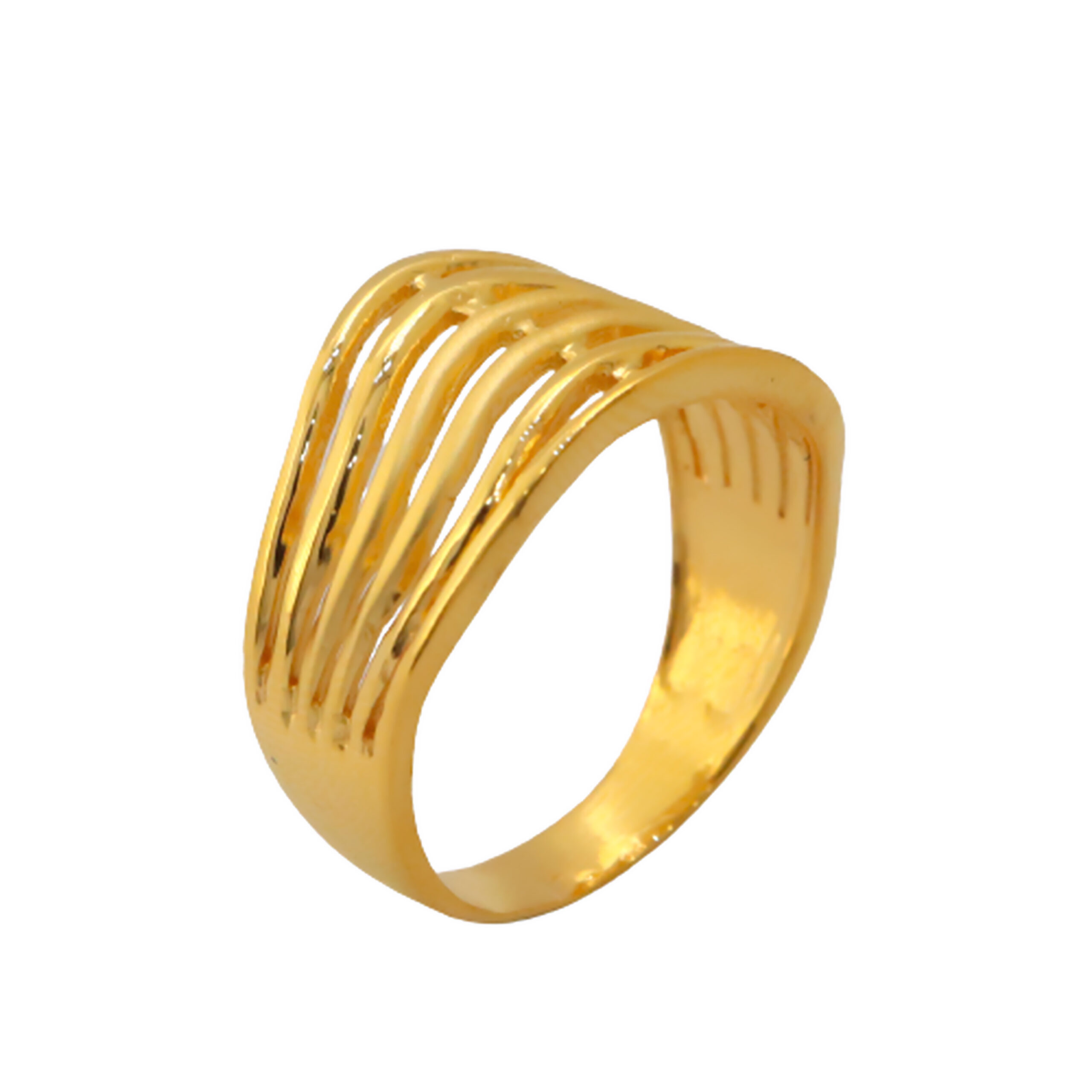22k Gold Plain Six Line Ring