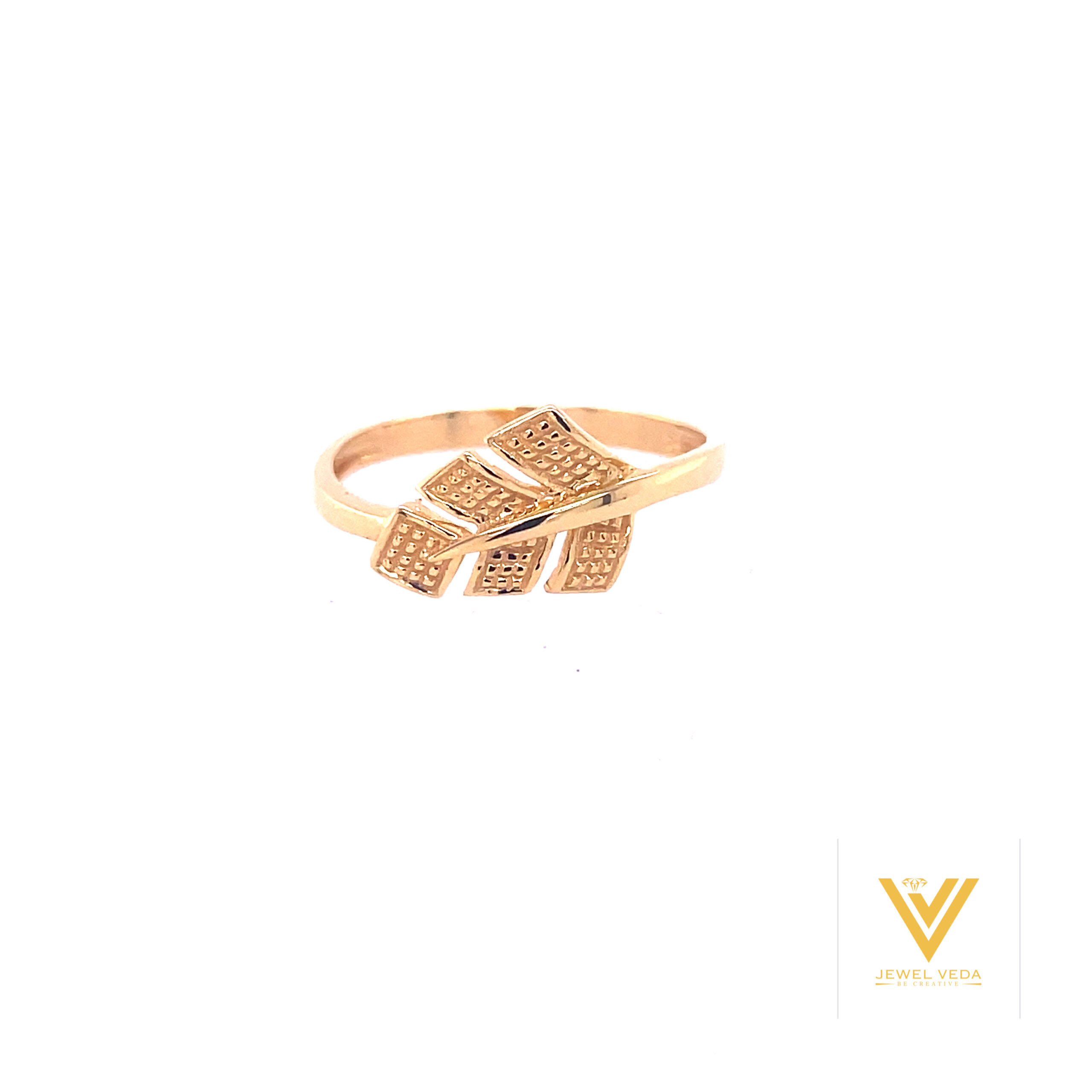 22k Gold Plain Leaf Ring - Image 3