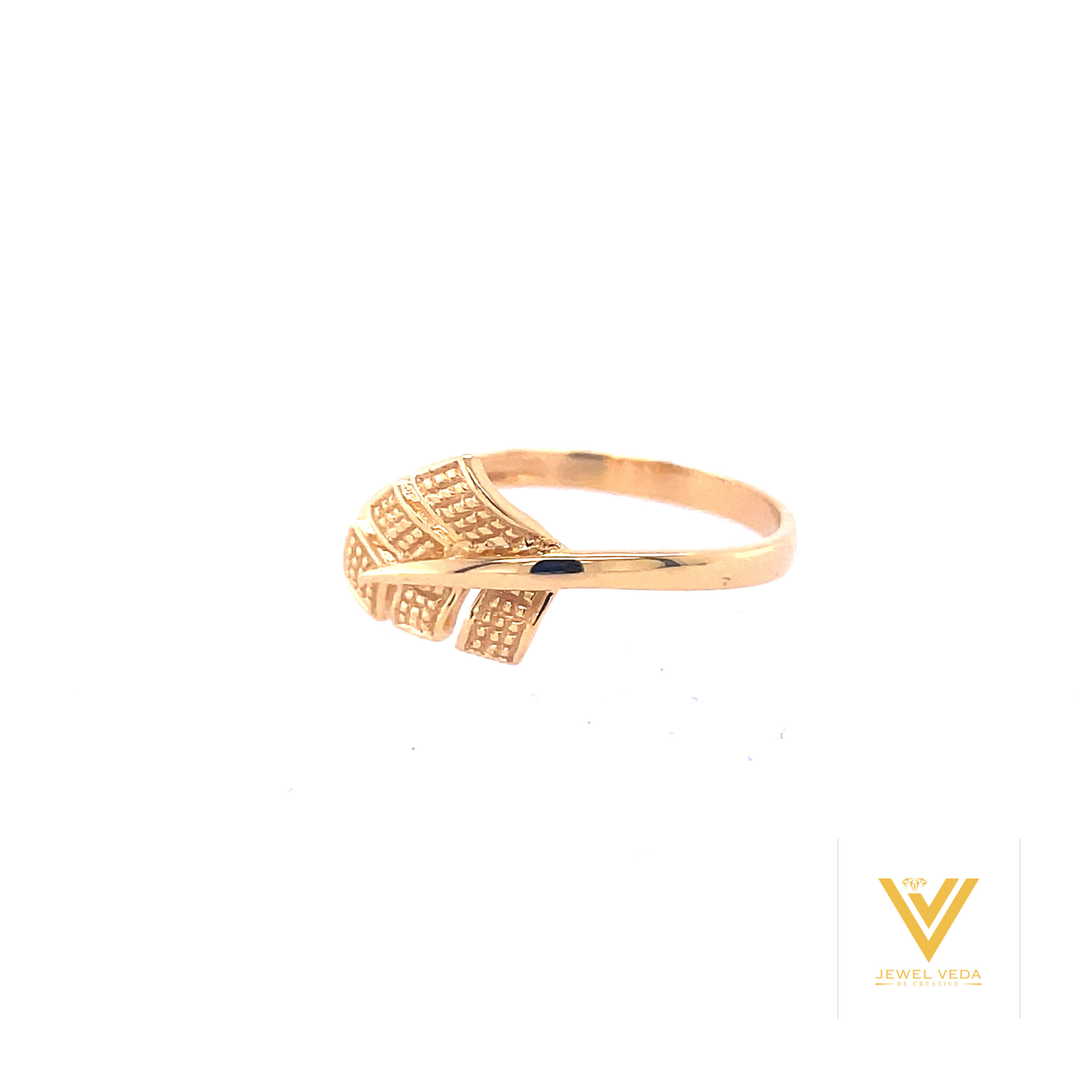 22k Gold Plain Leaf Ring - Image 2