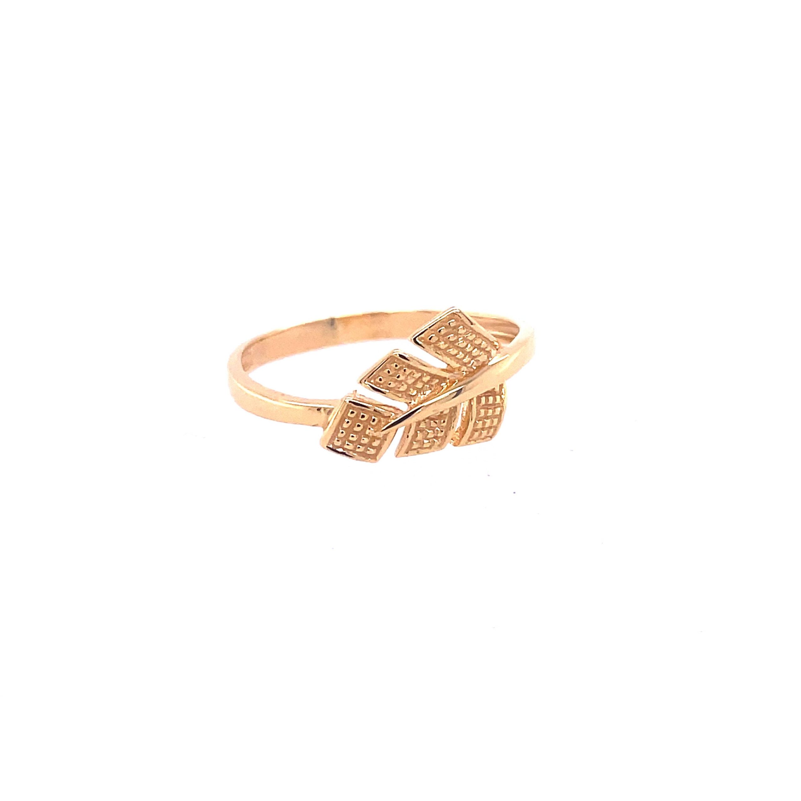 22k Gold Plain Leaf Ring