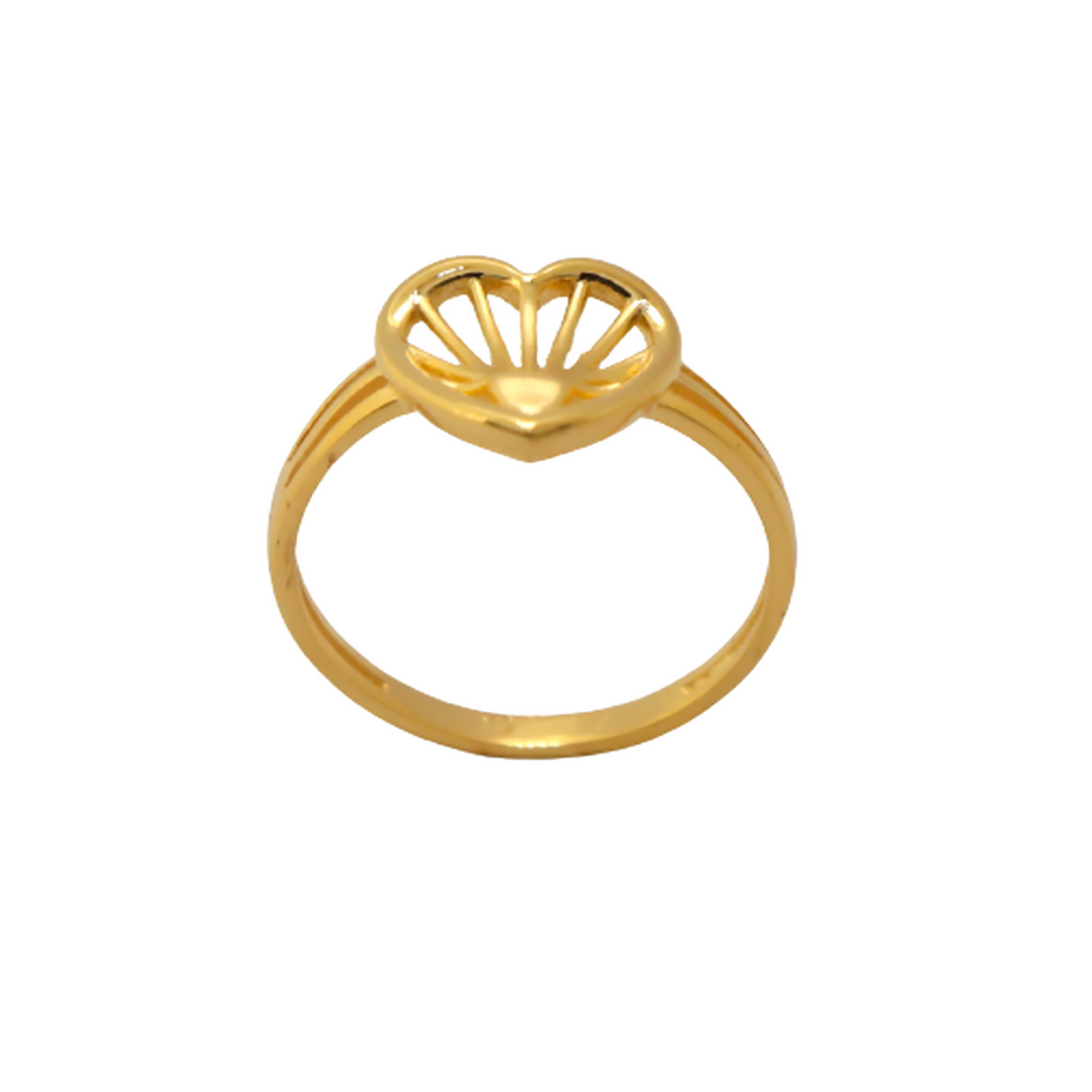 22k Gold Plain Heart Ring