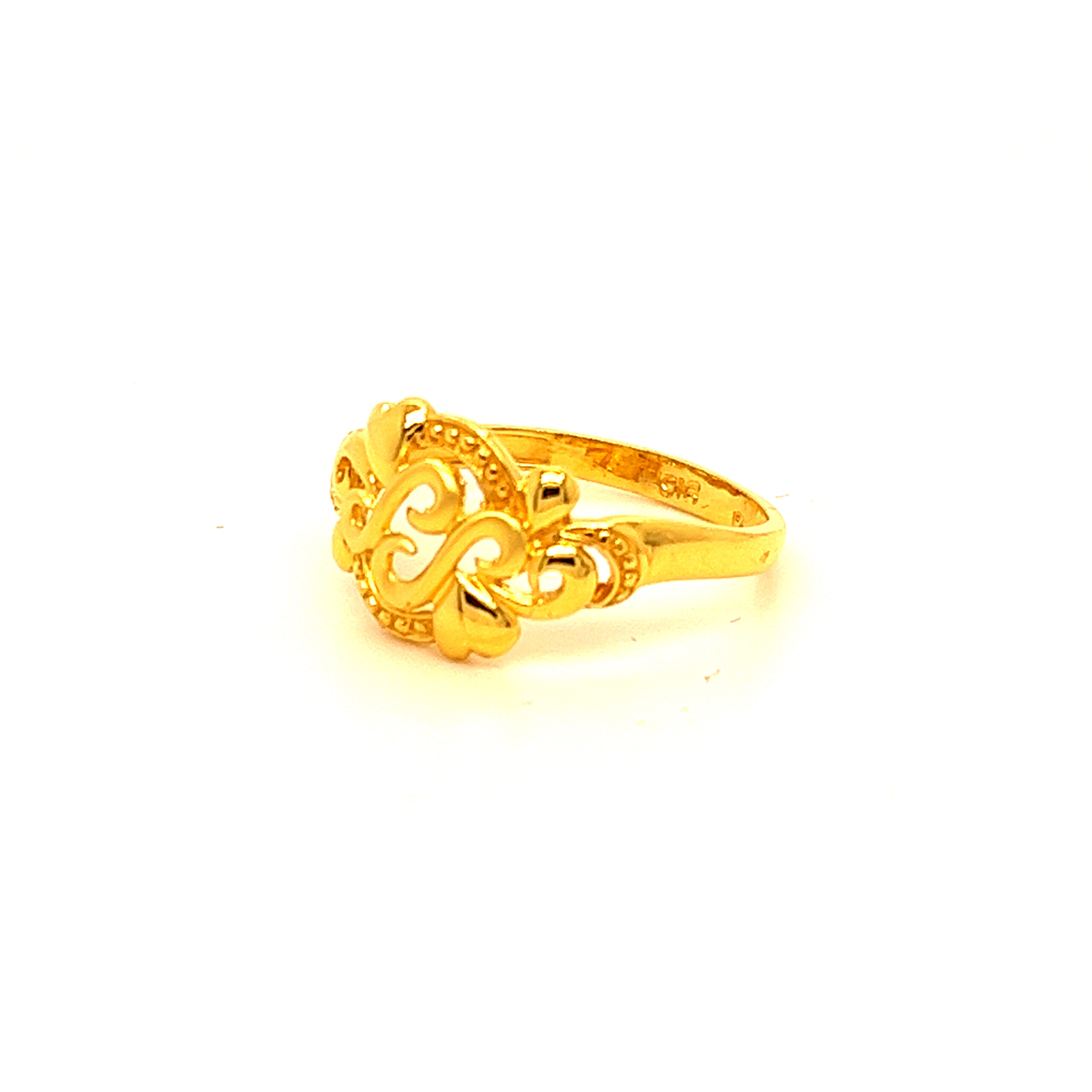 22k Gold Plain Golden Glow Ring - Image 3
