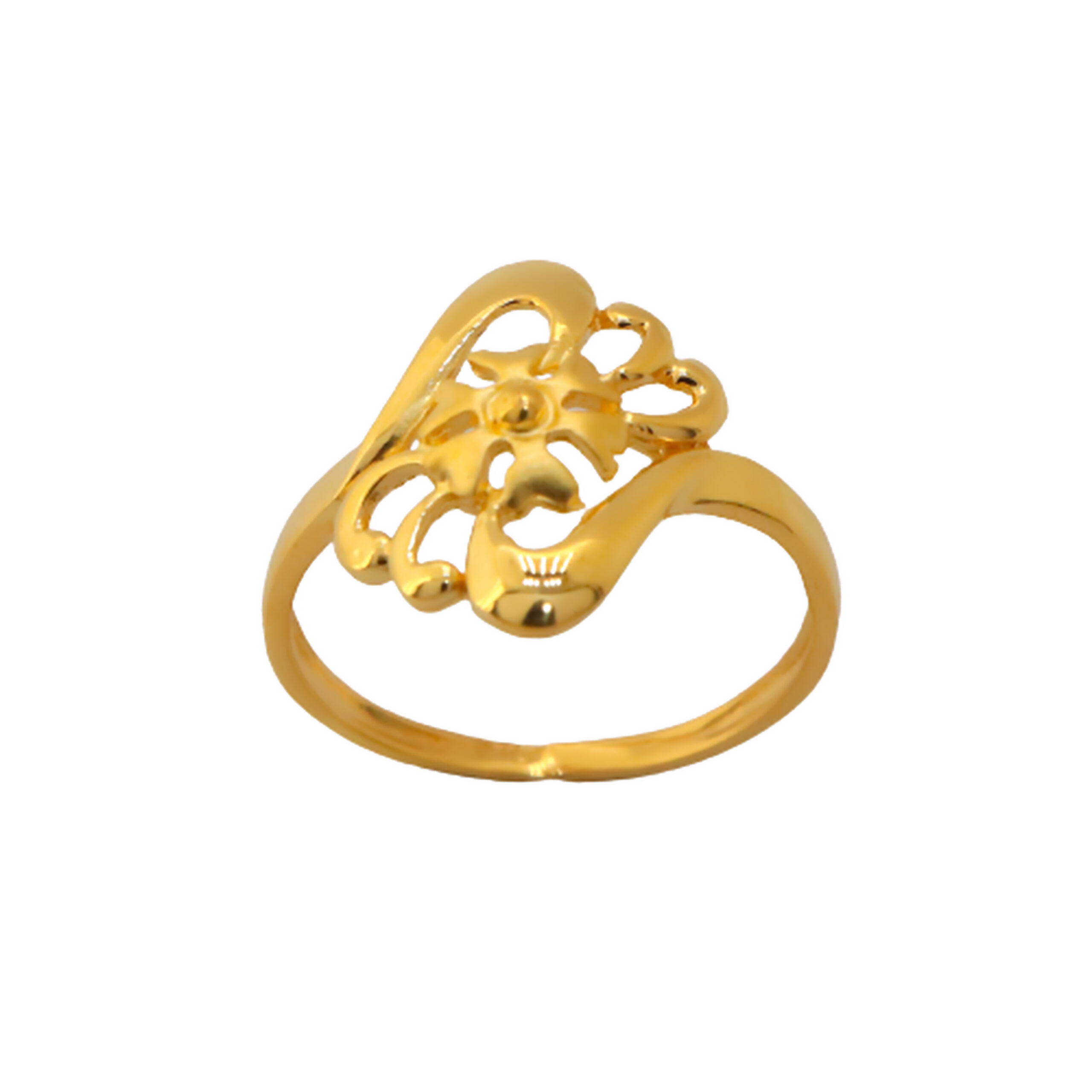 22k Gold Plain Floral Ring - Image 3