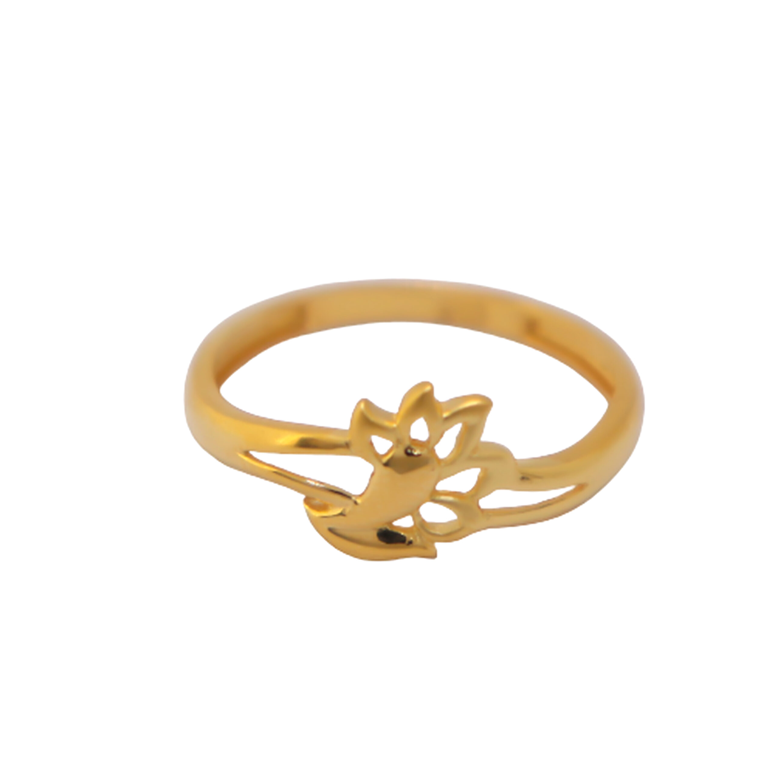 22k Gold Plain Shimmer Ring - Image 3