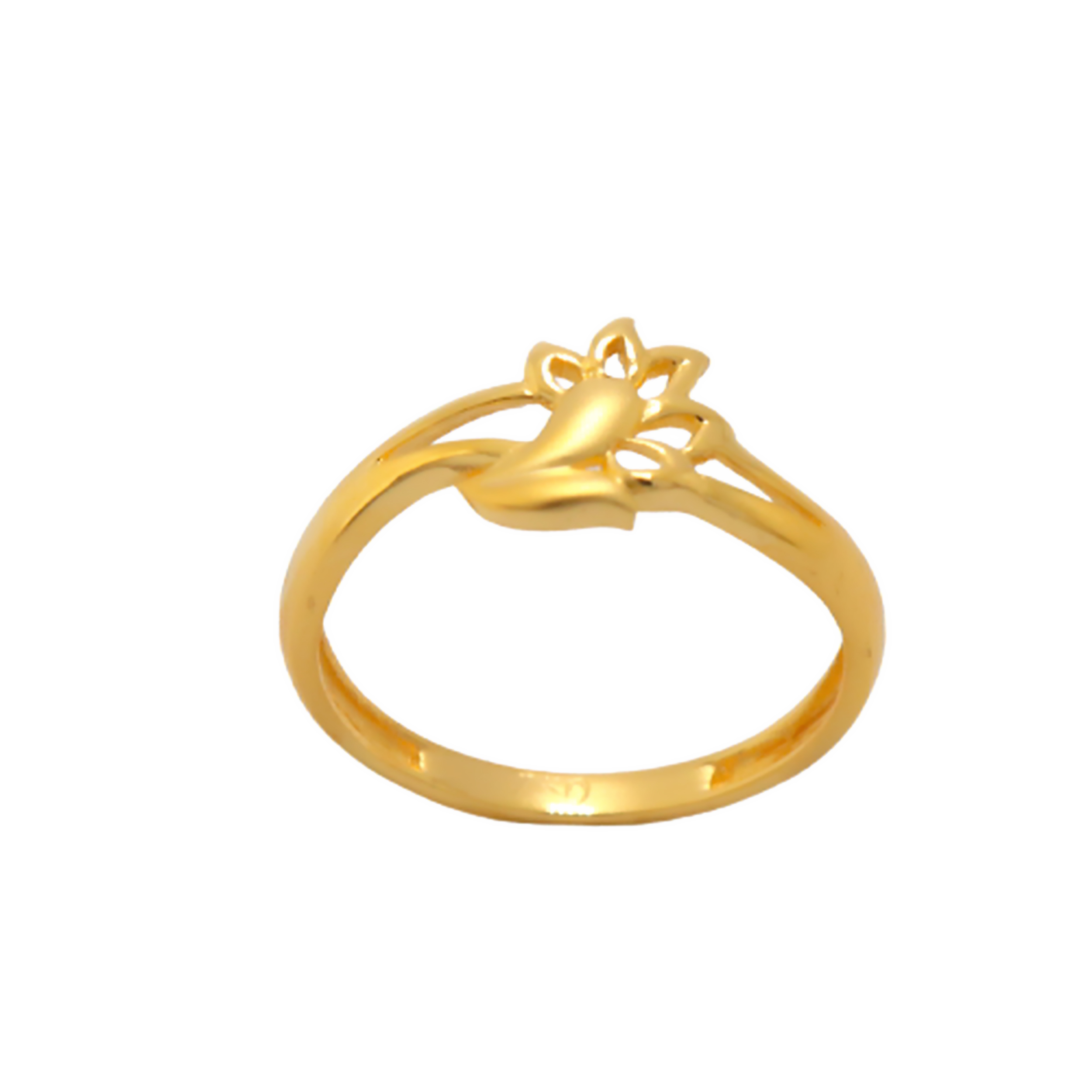 22k Gold Plain Shimmer Ring - Image 2