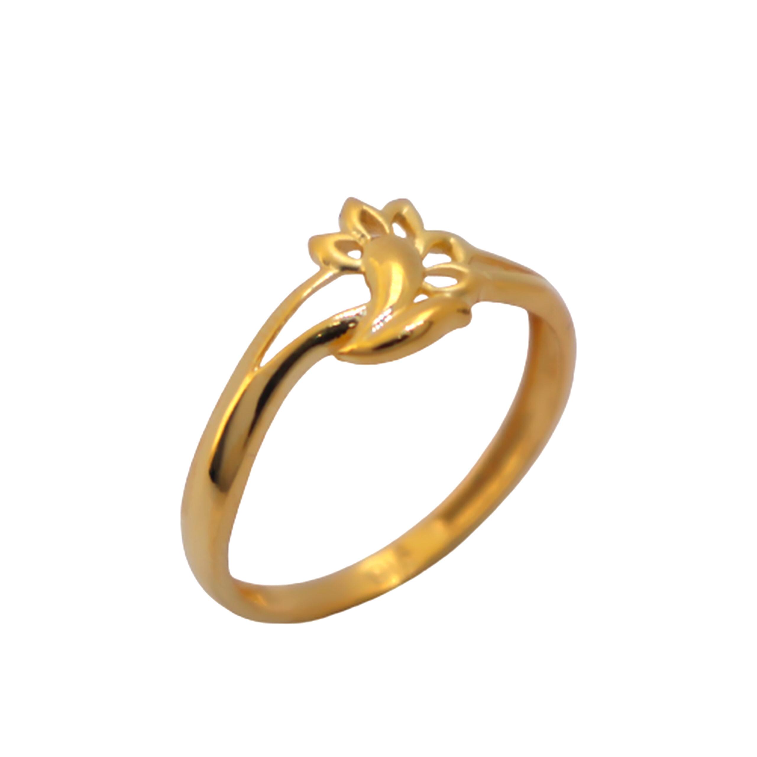 22k Gold Plain Shimmer Ring