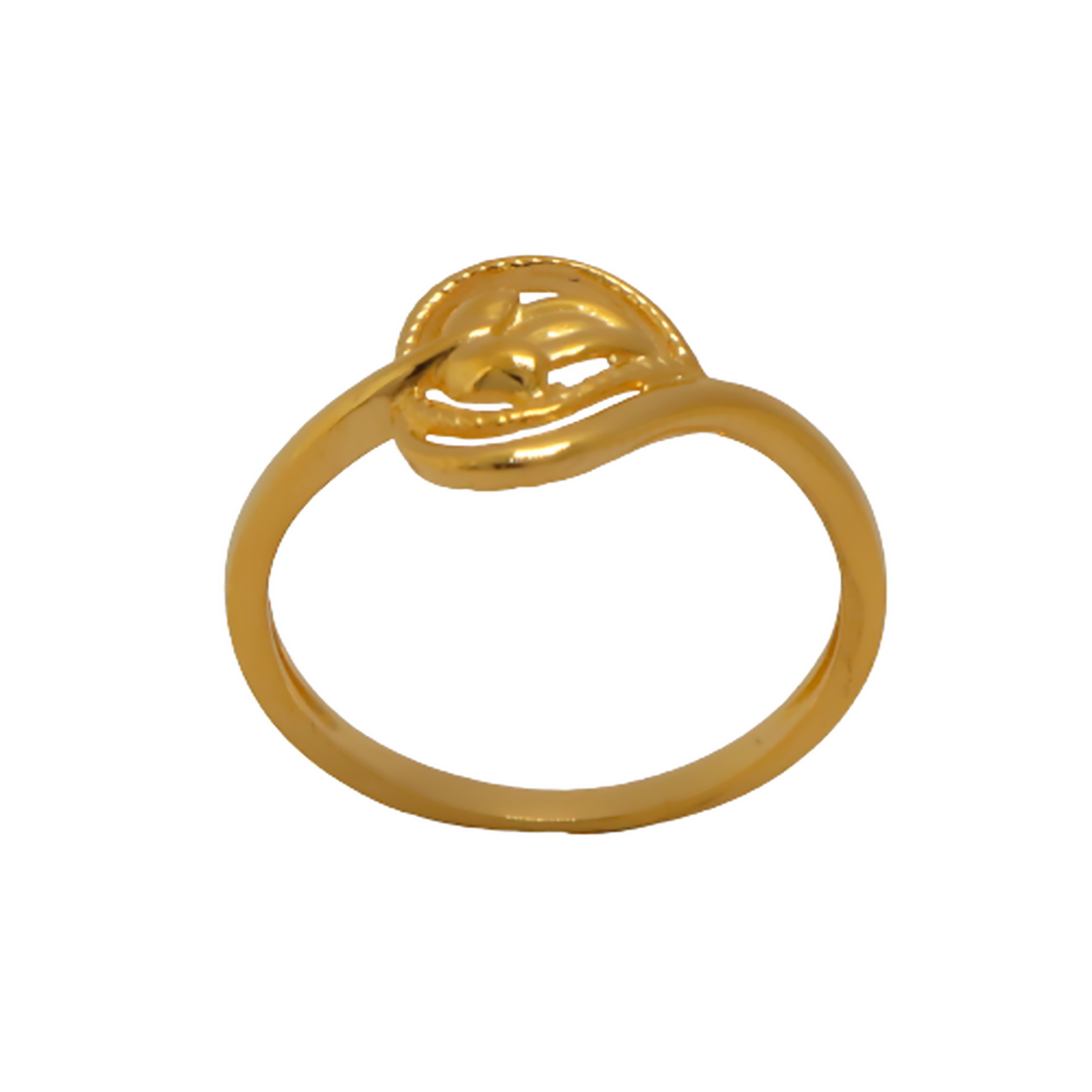 22k Gold Plain Leaf Ring - Image 3
