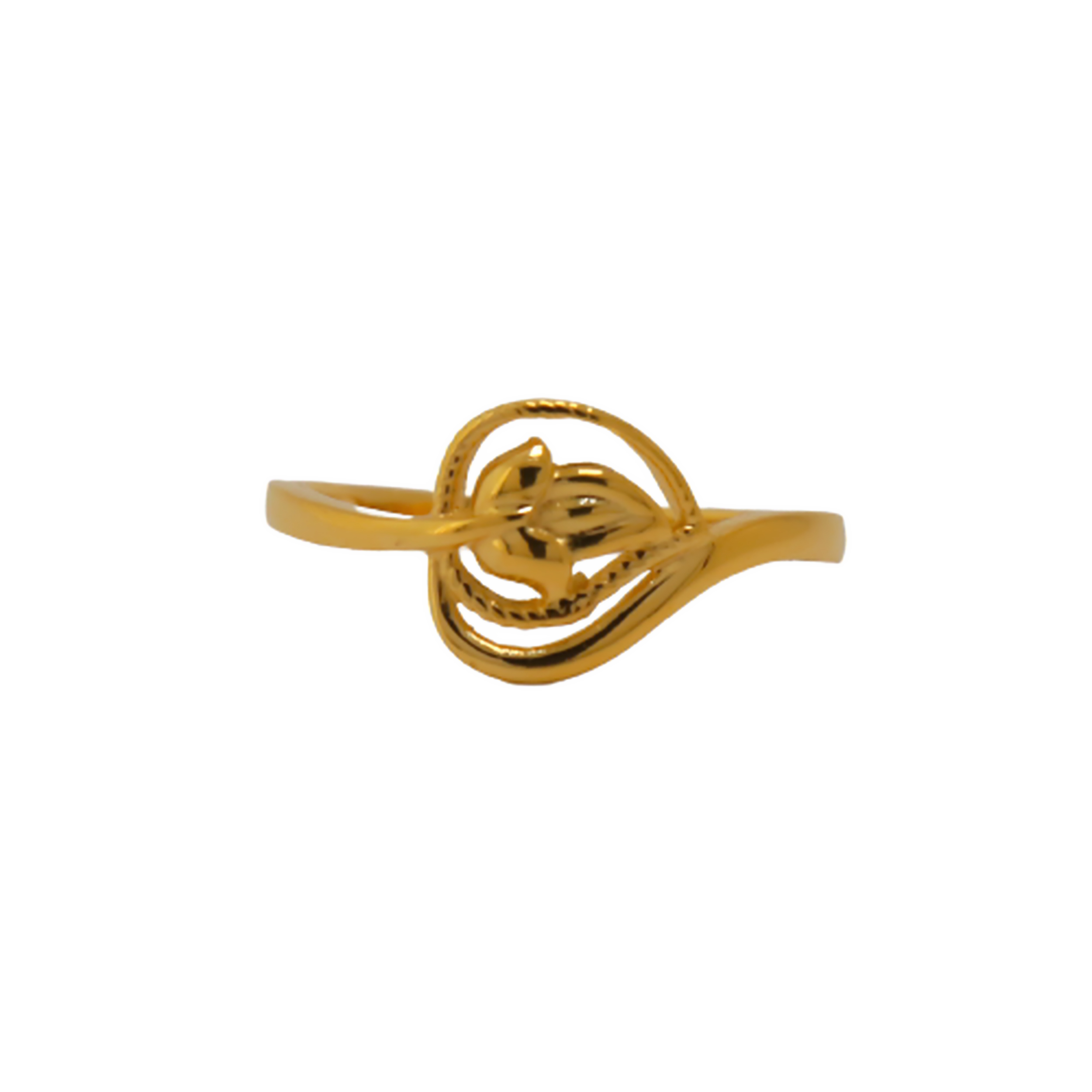 22k Gold Plain Leaf Ring - Image 2