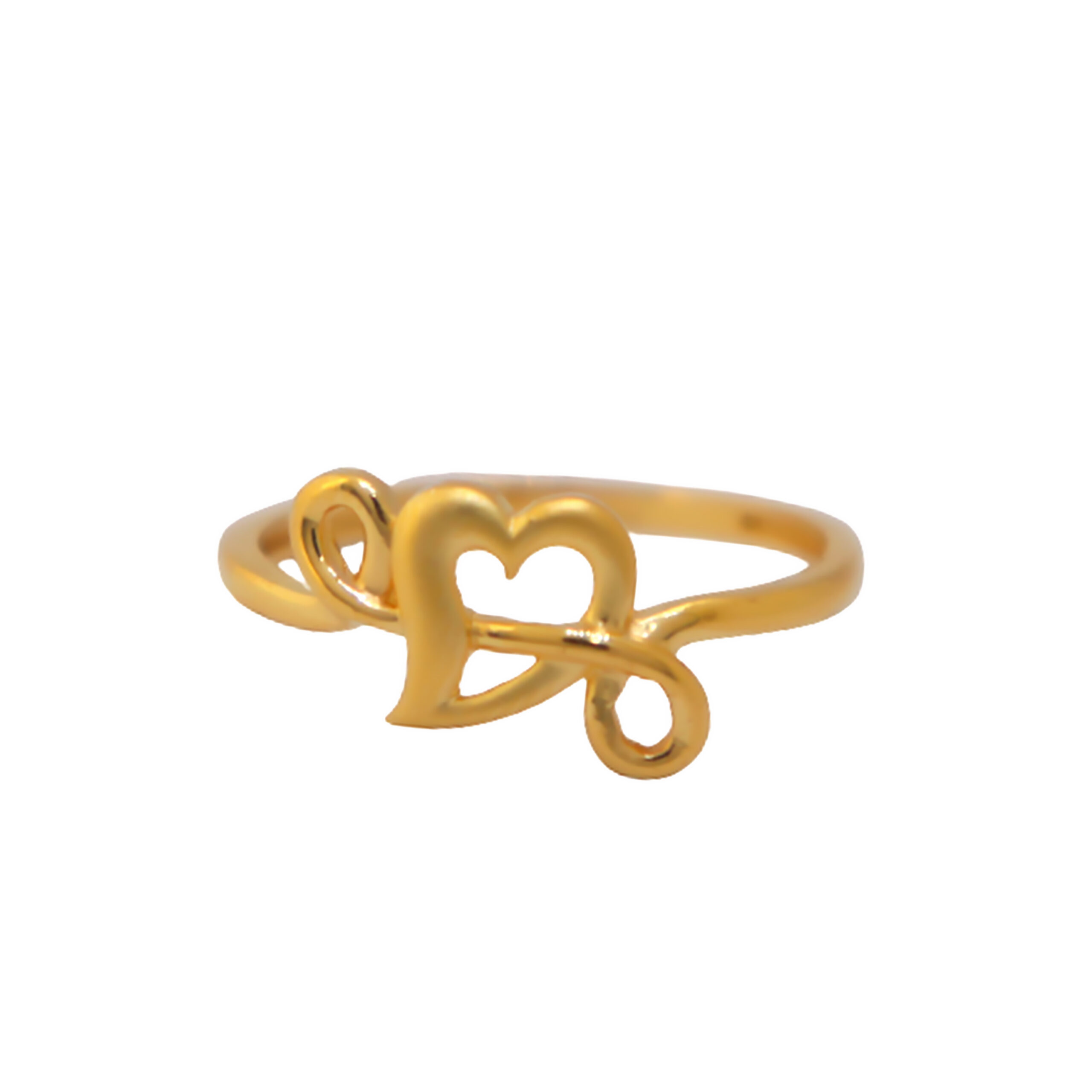 22k Gold Plain Love n Heart Ring - Image 4