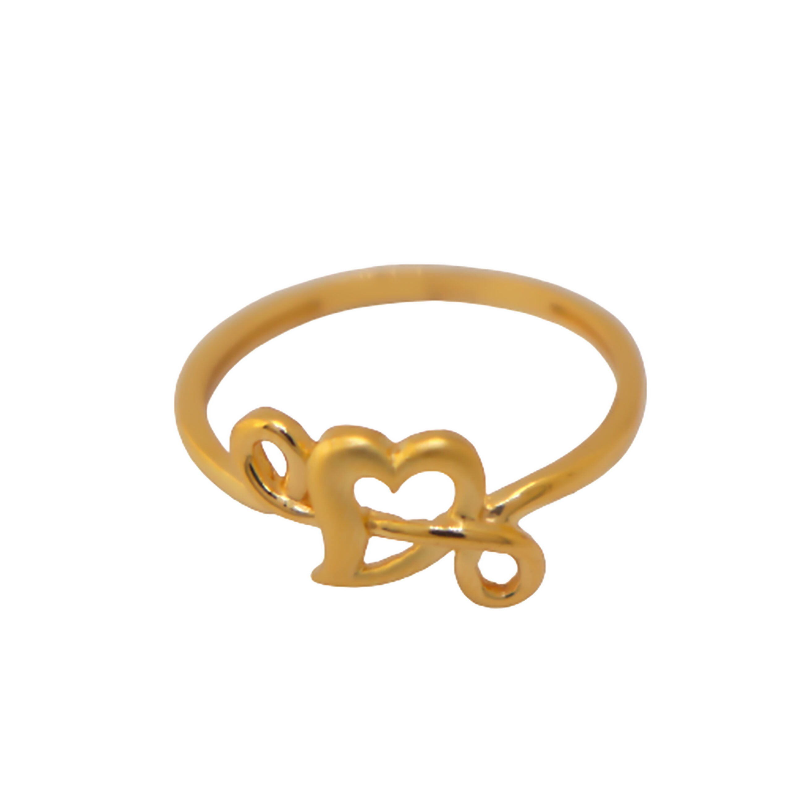 22k Gold Plain Love n Heart Ring - Image 2