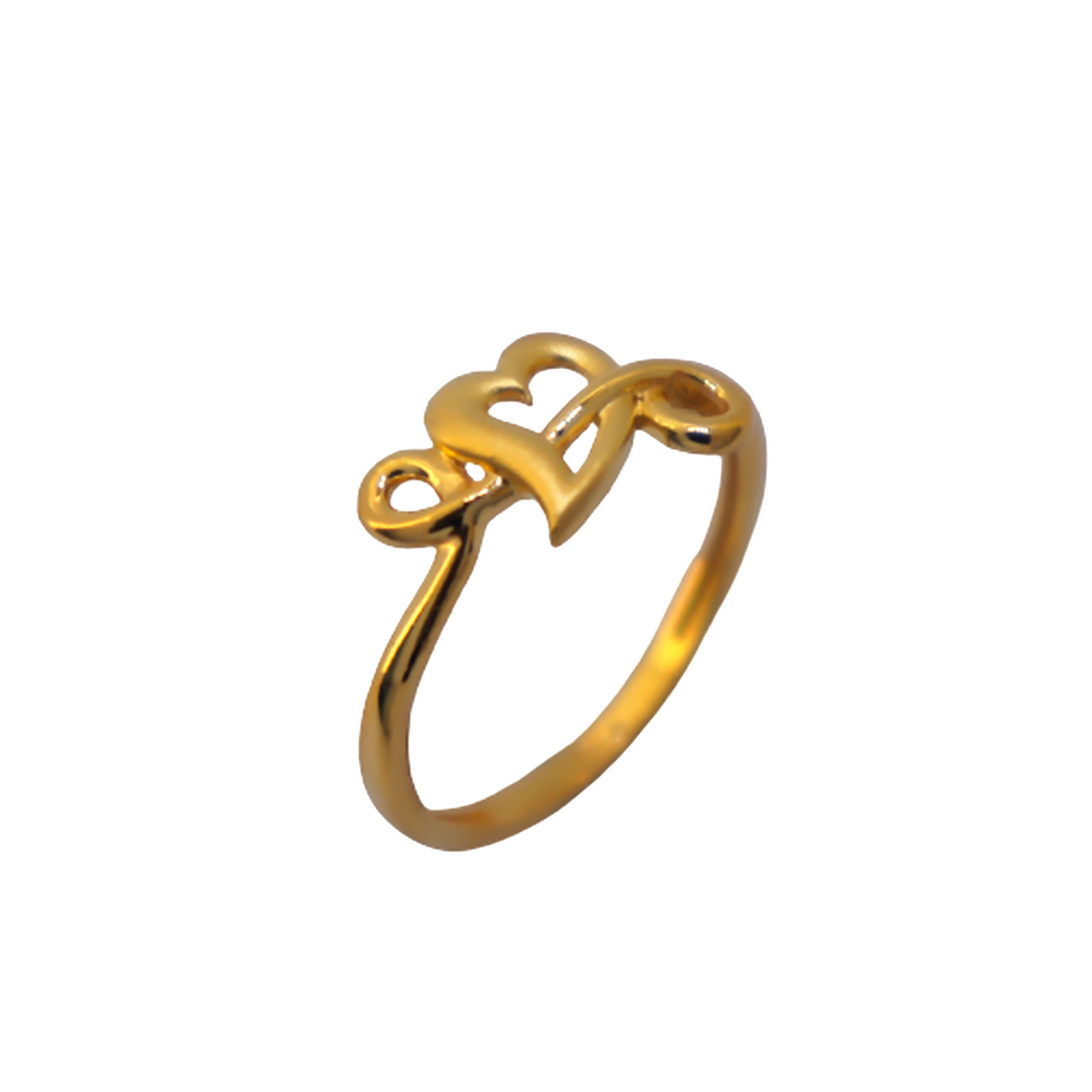 22k Gold Plain Love n Heart Ring