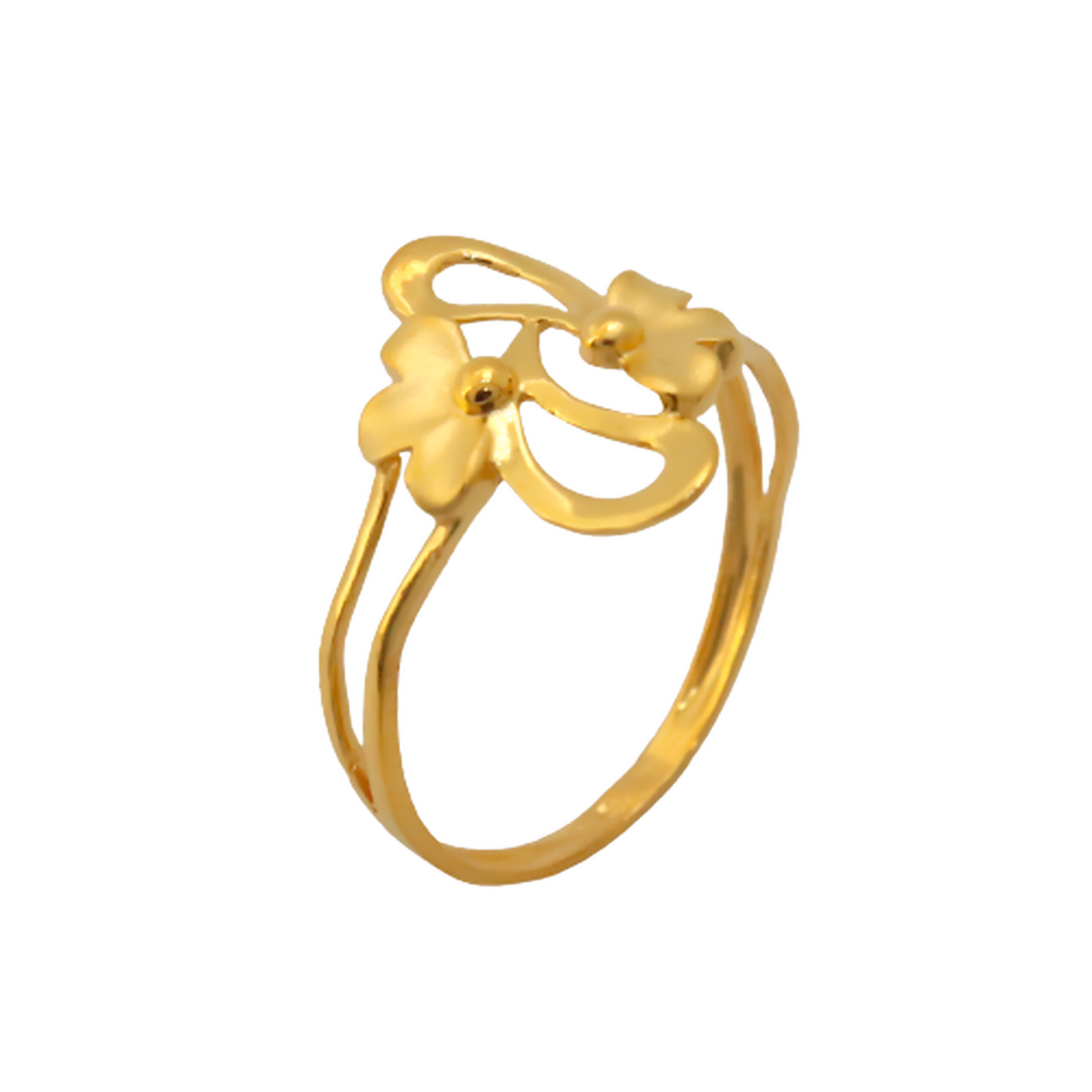 22k Gold Plain Floret Ring