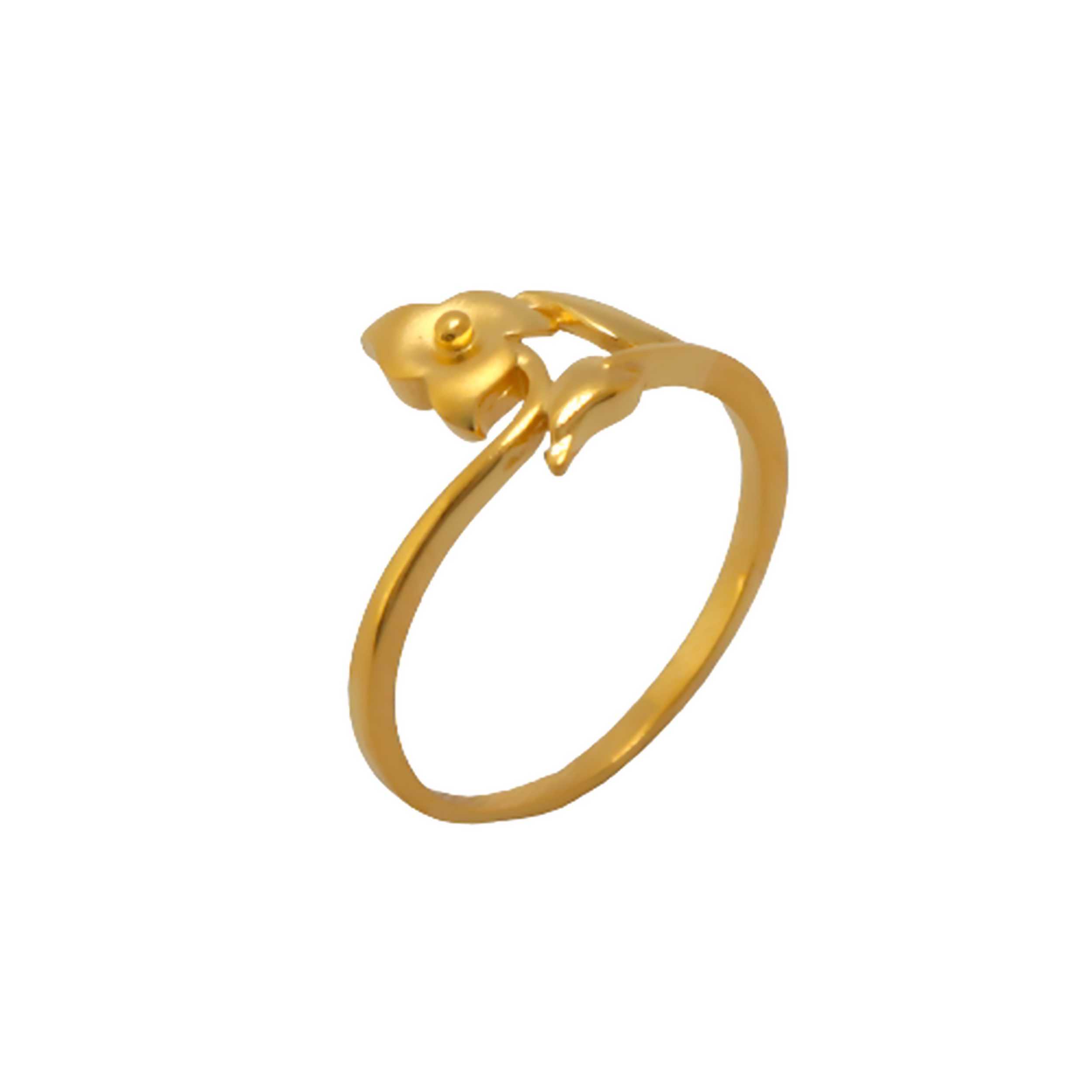 22k Gold Plain Floral Ring - Image 3