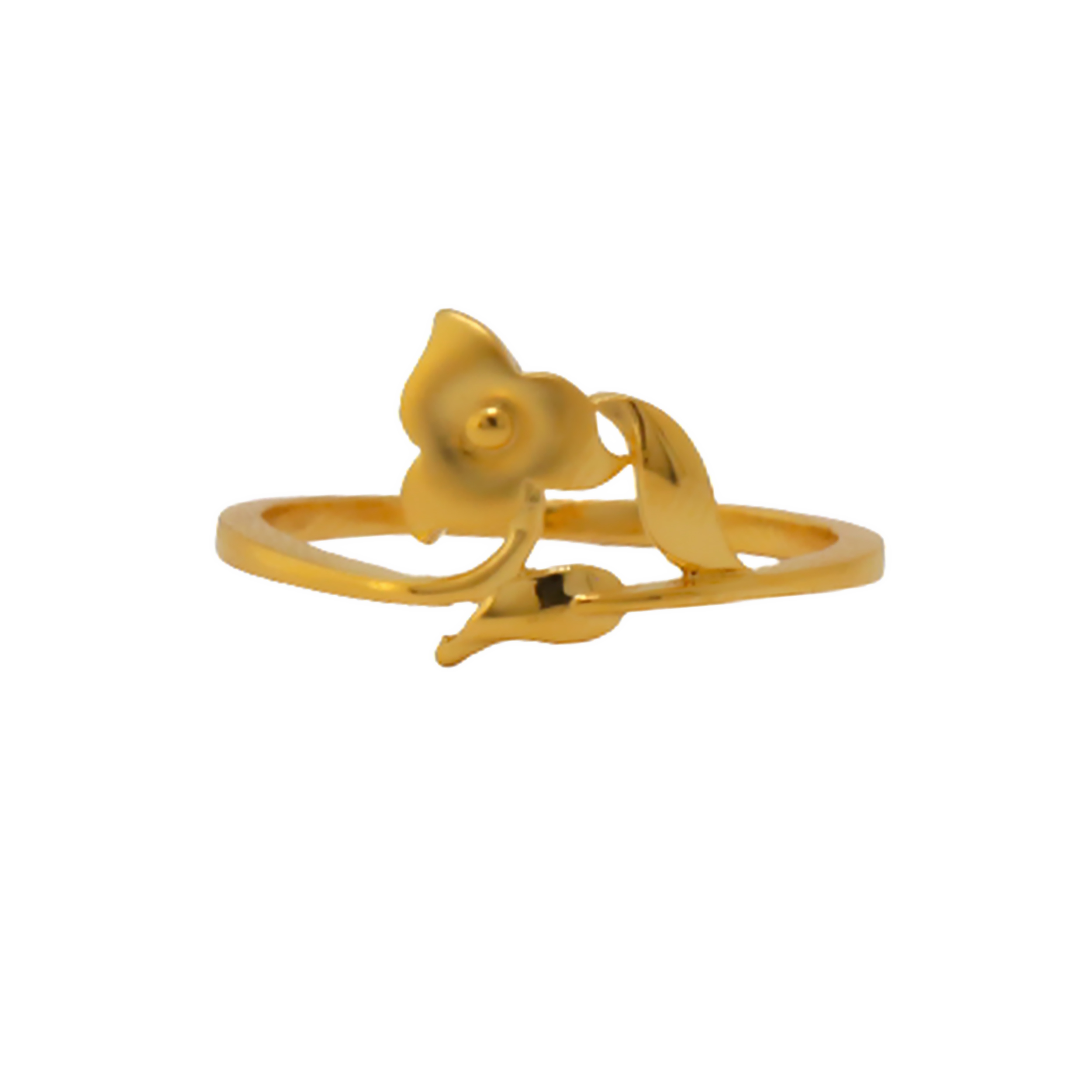 22k Gold Plain Floral Ring - Image 2